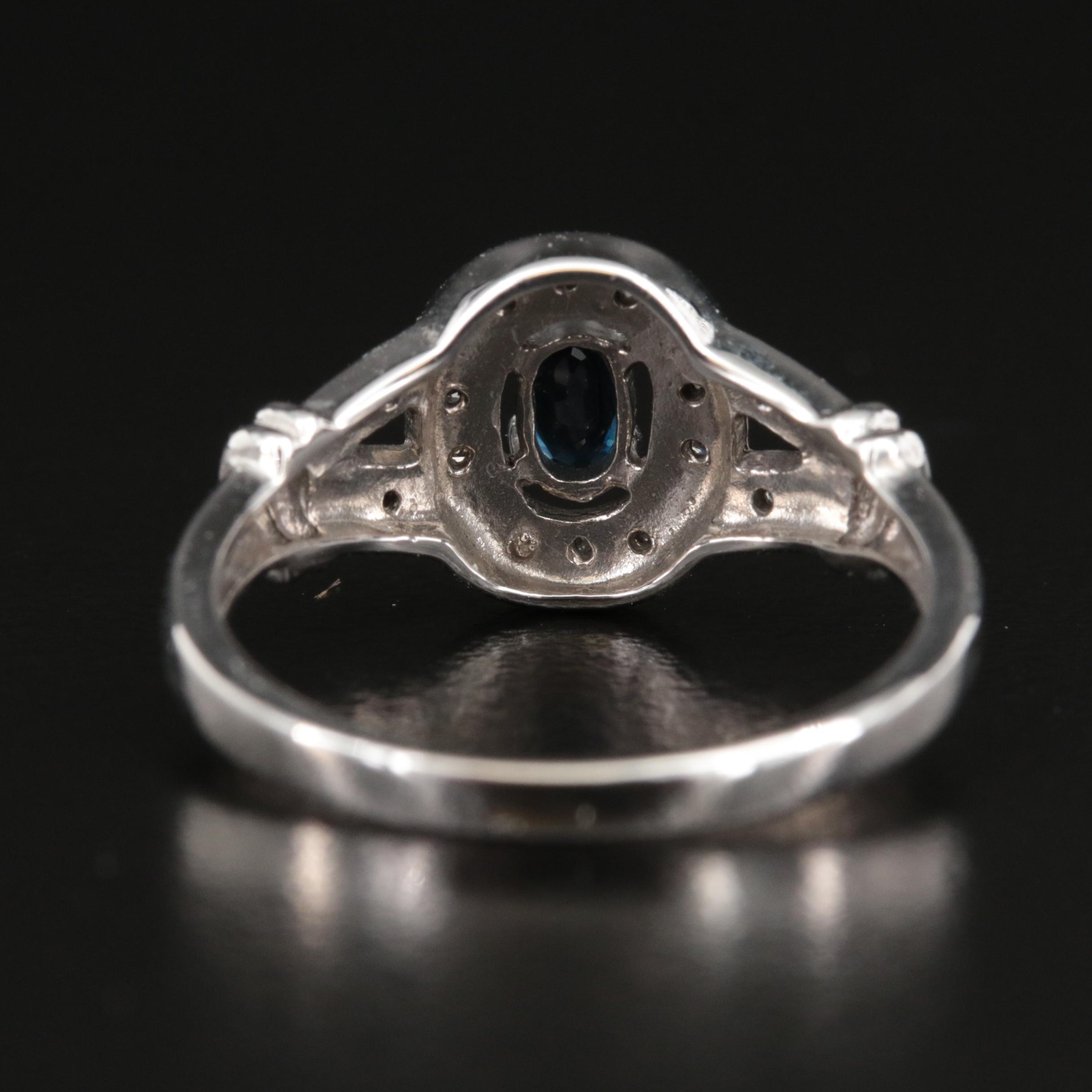 10K Sapphire and Diamond Ring