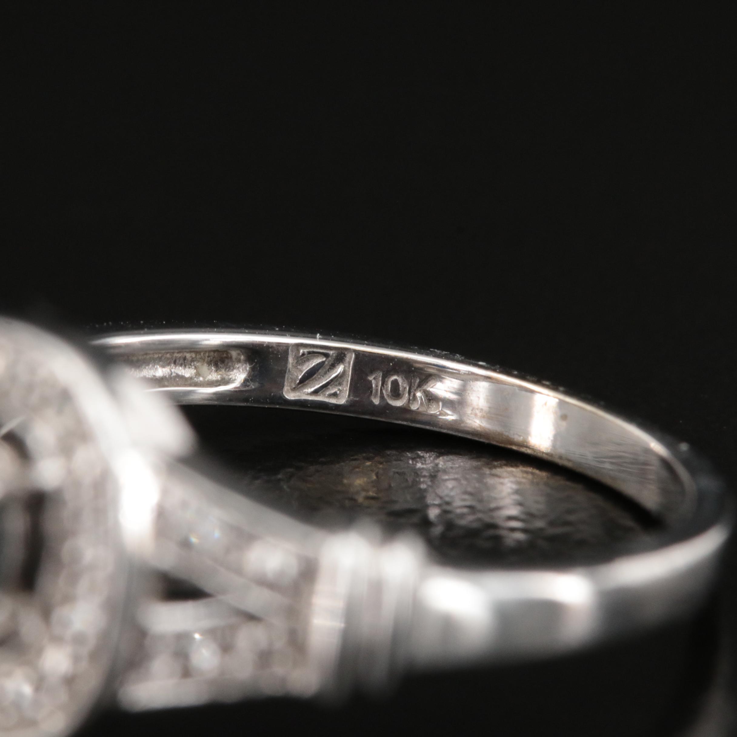 10K Sapphire and Diamond Ring