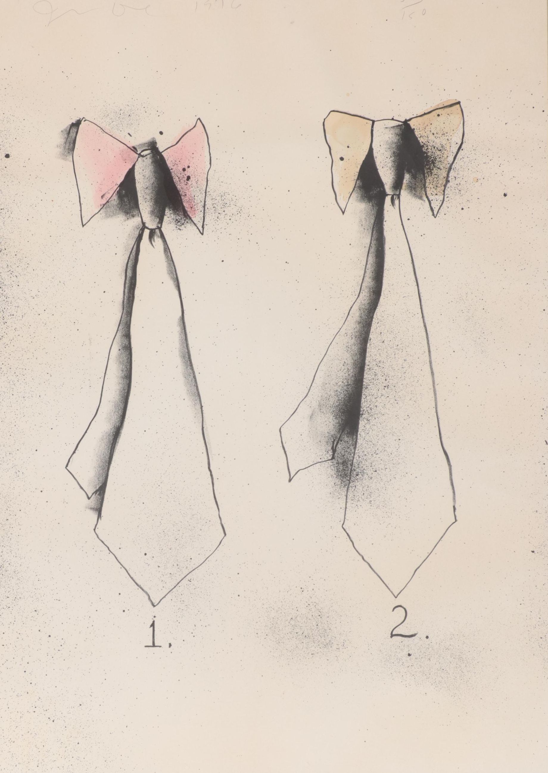 Jim Dine Hand-Colored Lithograph "Ties," 1976