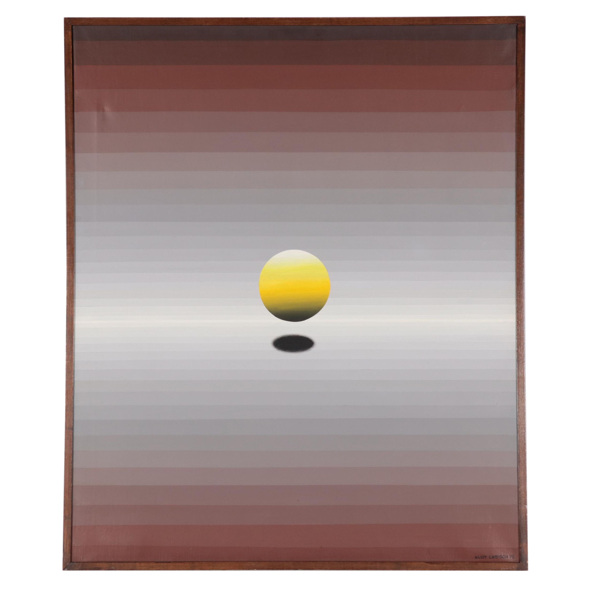 Kurt Larisch Op Art Acrylic Painting, 1975