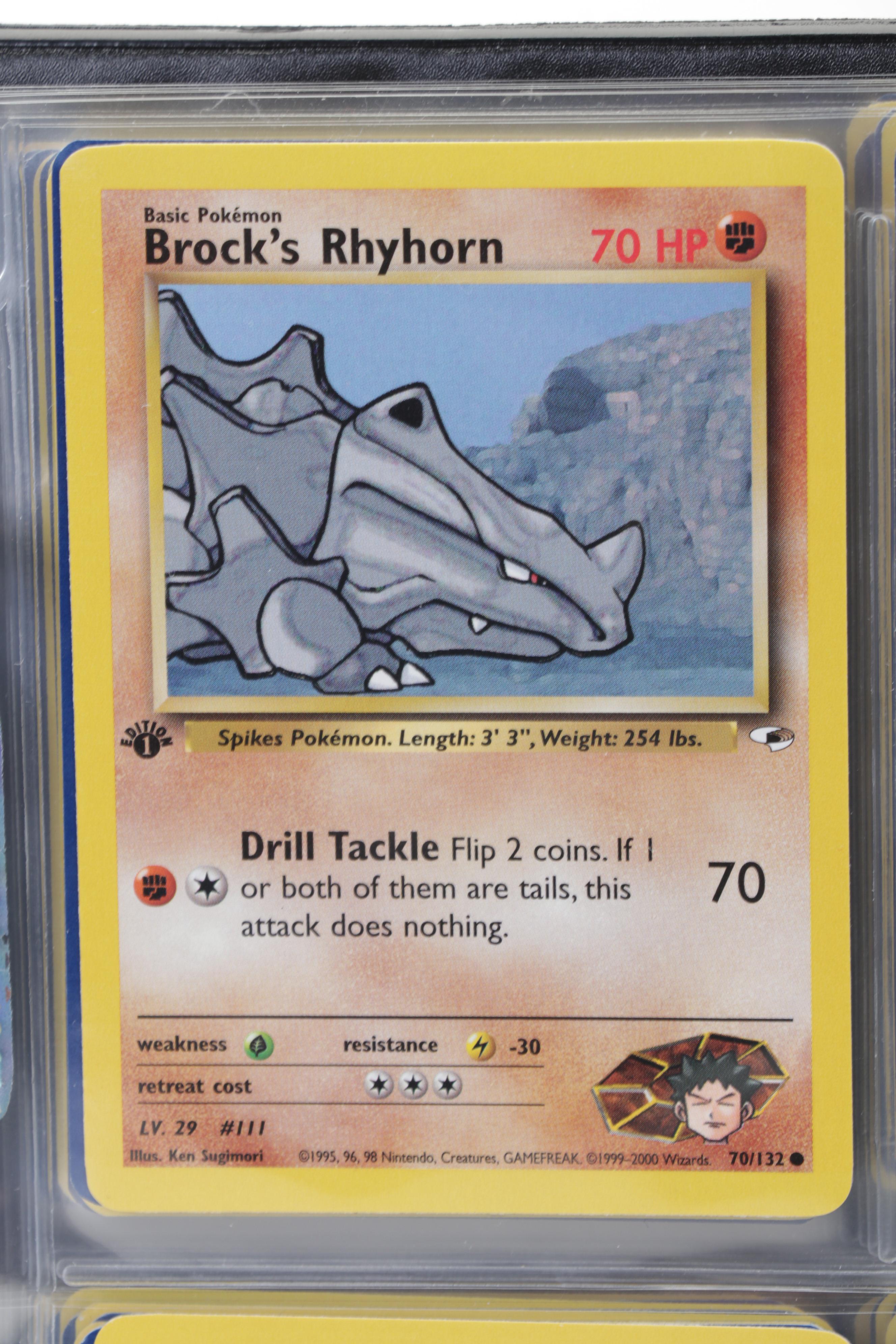 Pokémon Trading Cards Including First Edition Brock's Rhyhorn, 1999-2022