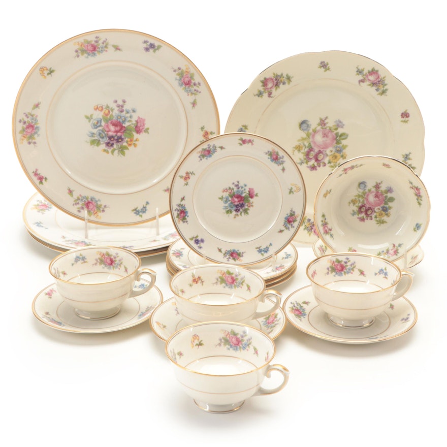 Lamberton "Rose of Lamberton" Porcelain Dinnerware, Mid-20th Century