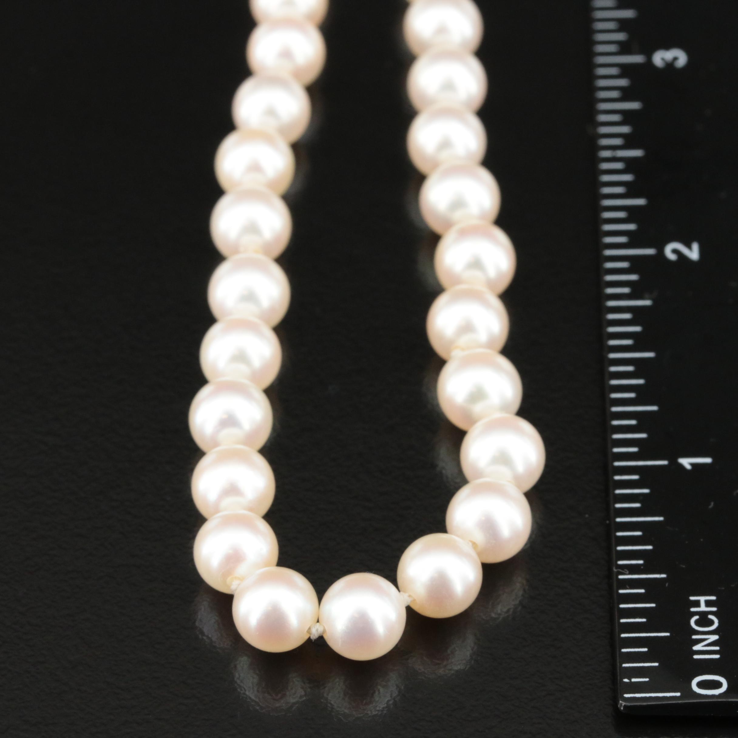 Pearl Necklace with 14K Clasp
