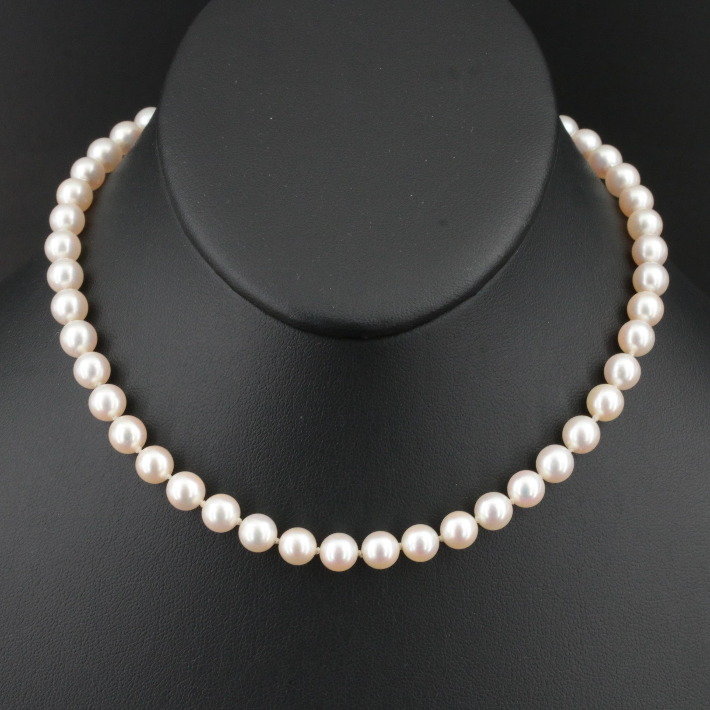 Pearl Necklace with 14K Clasp