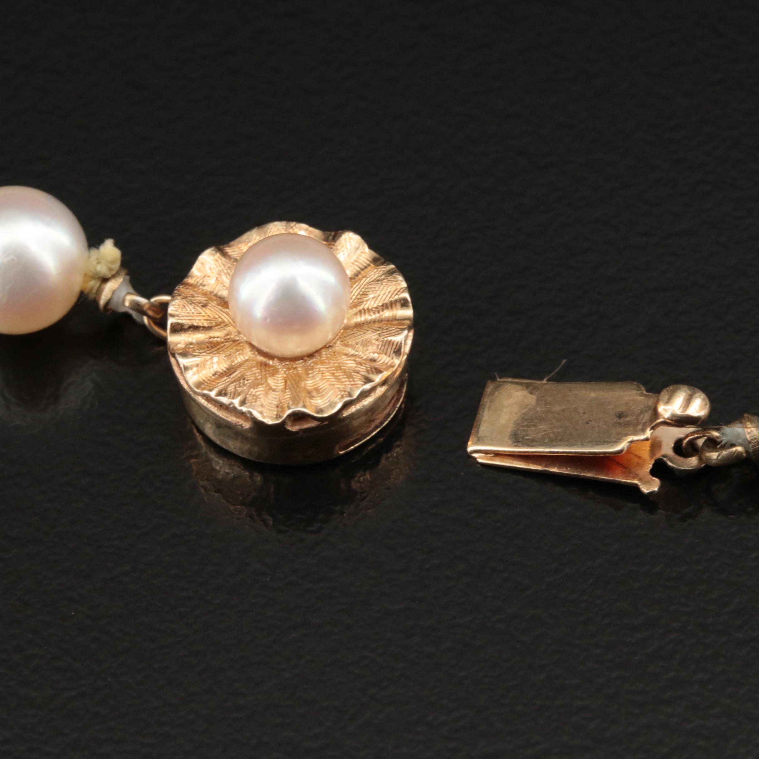 Pearl Necklace with 14K Clasp