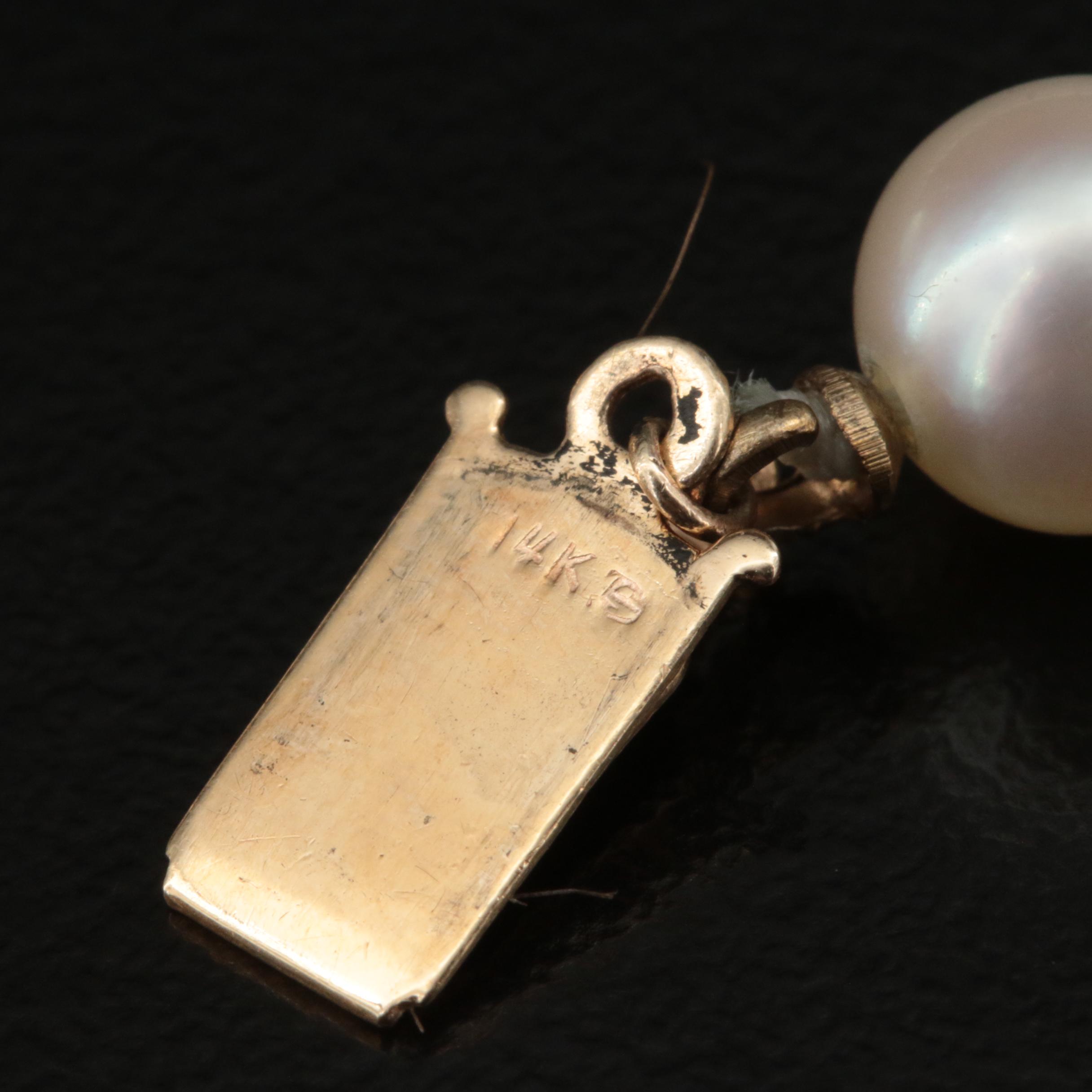 Pearl Necklace with 14K Clasp