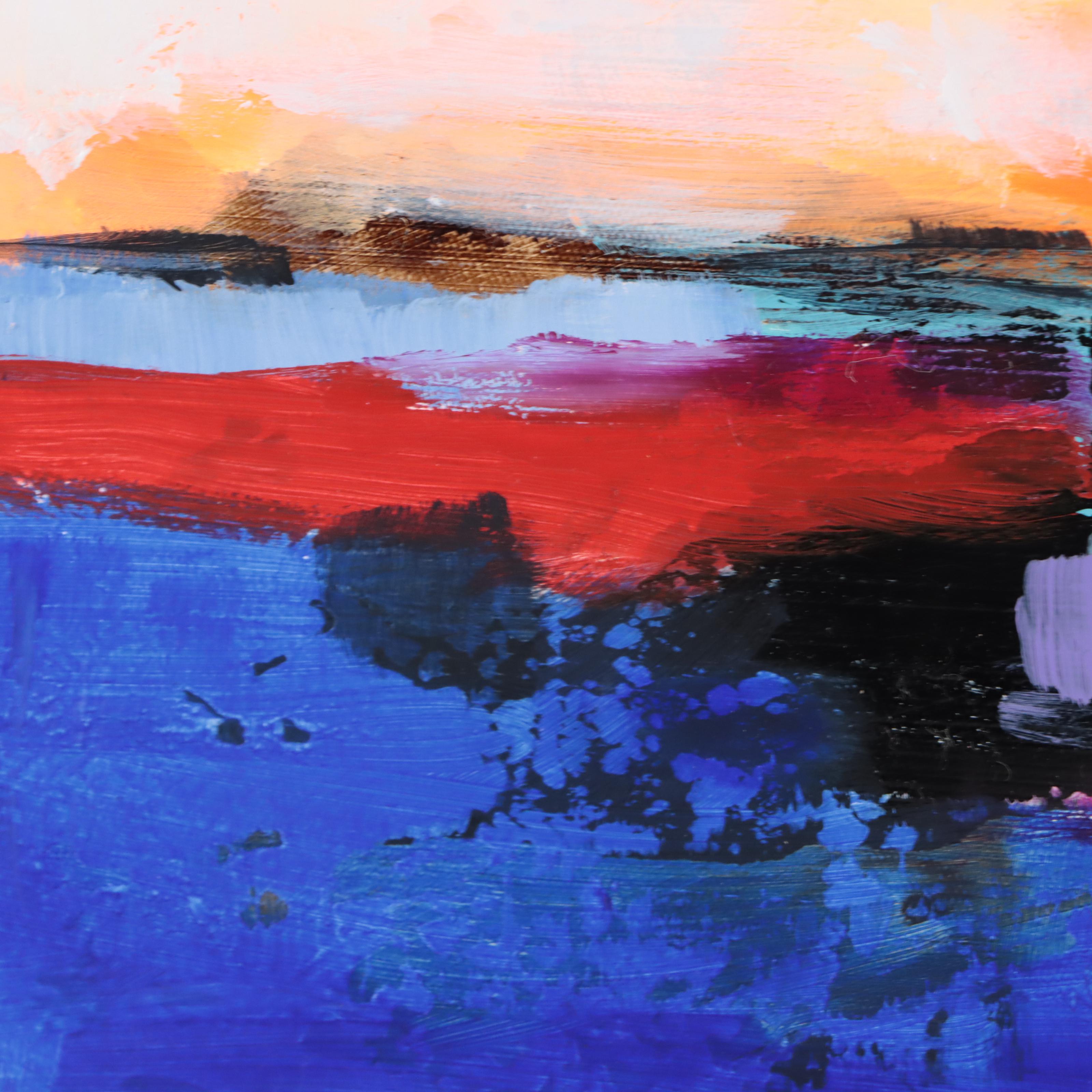 Milagros Pongo Abstract Mixed Media Painting "Dream Sea," 21st Century