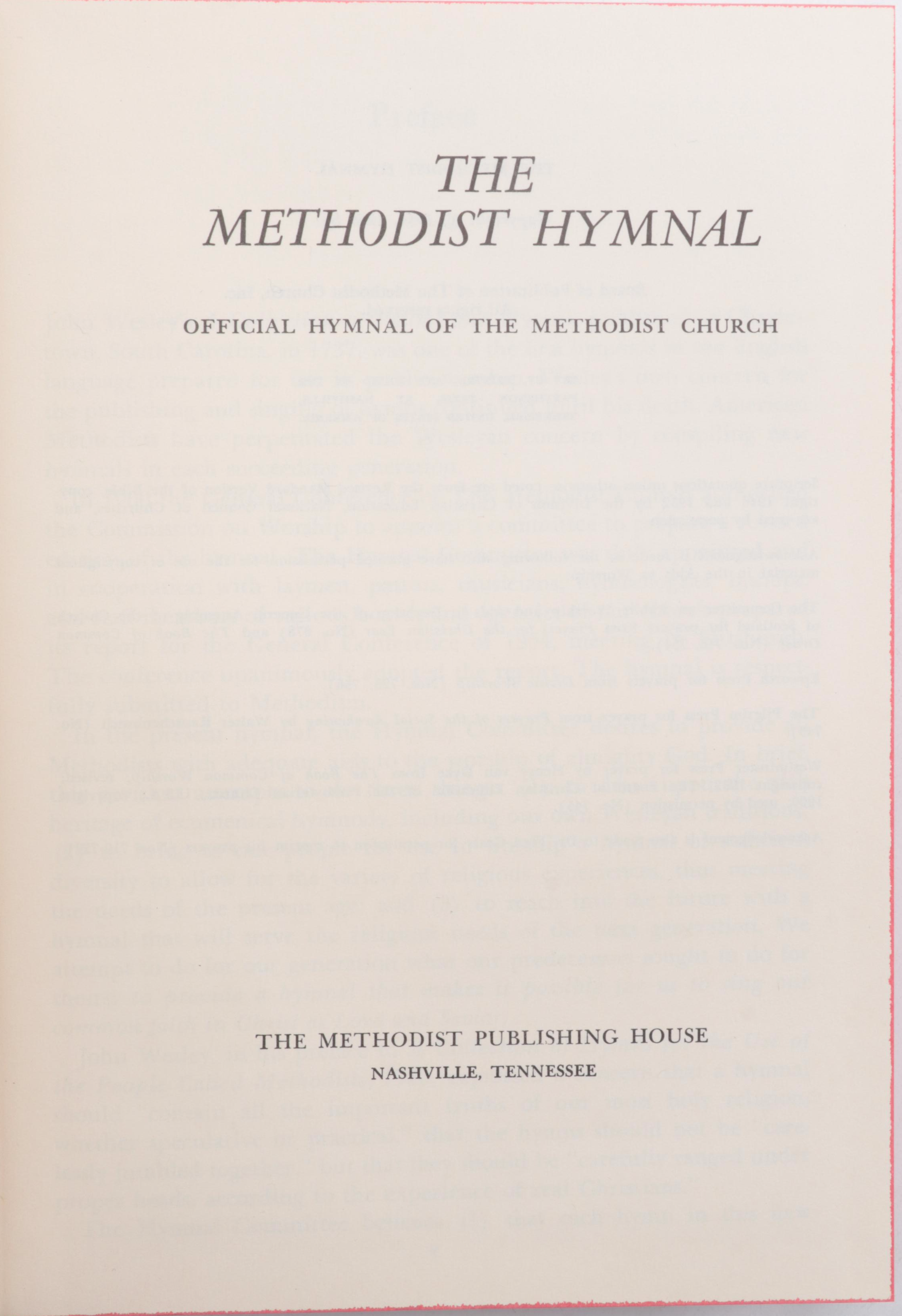 "The Methodist Hymnal" and More Hymnal Books, Mid-20th Century