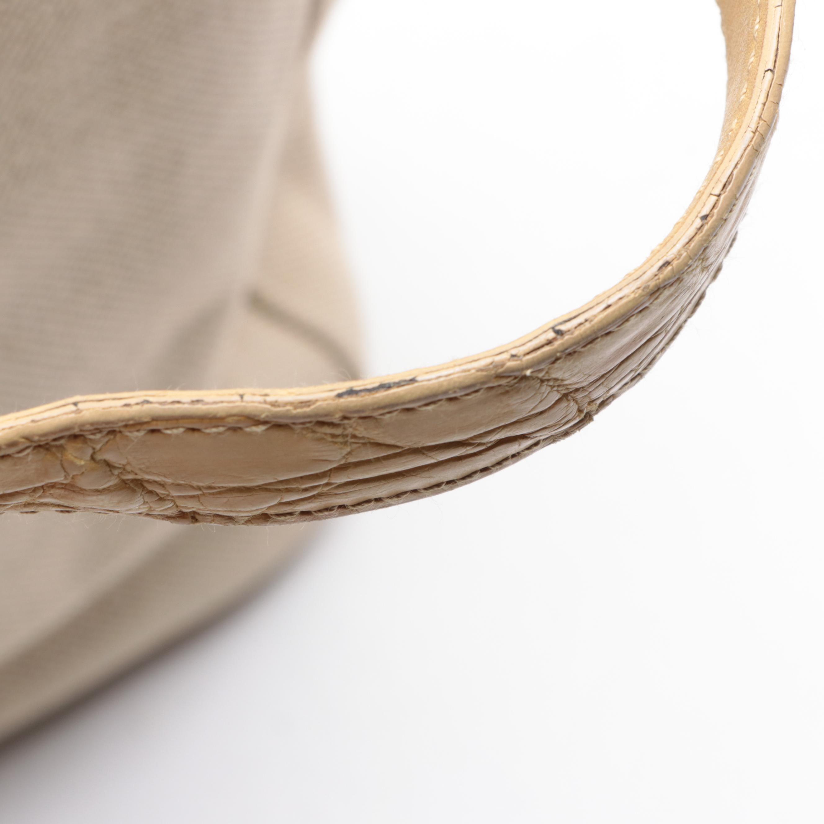 Prada Tote in Woven Canvas and Crocodile