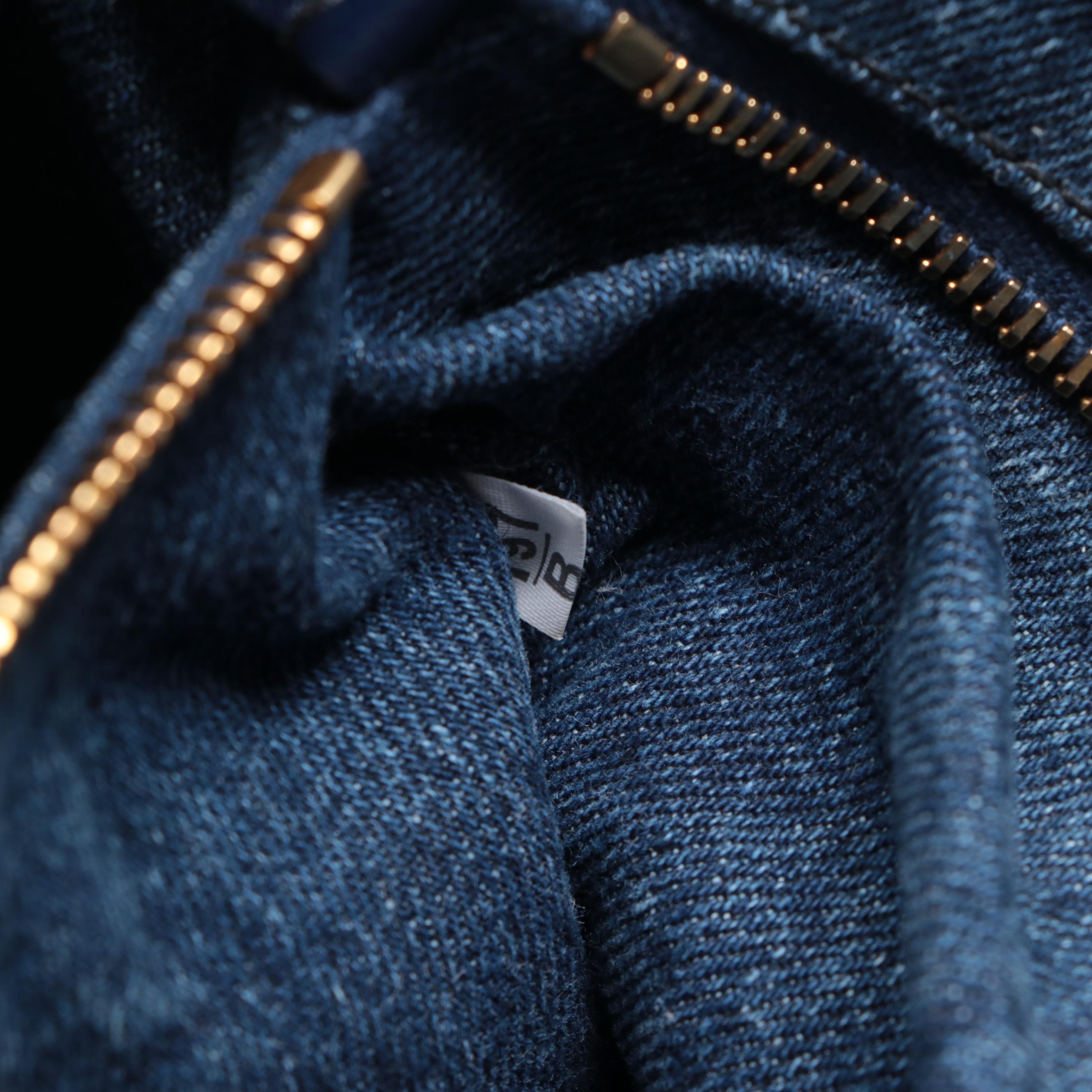 Prada Logo Tote in Blue Denim