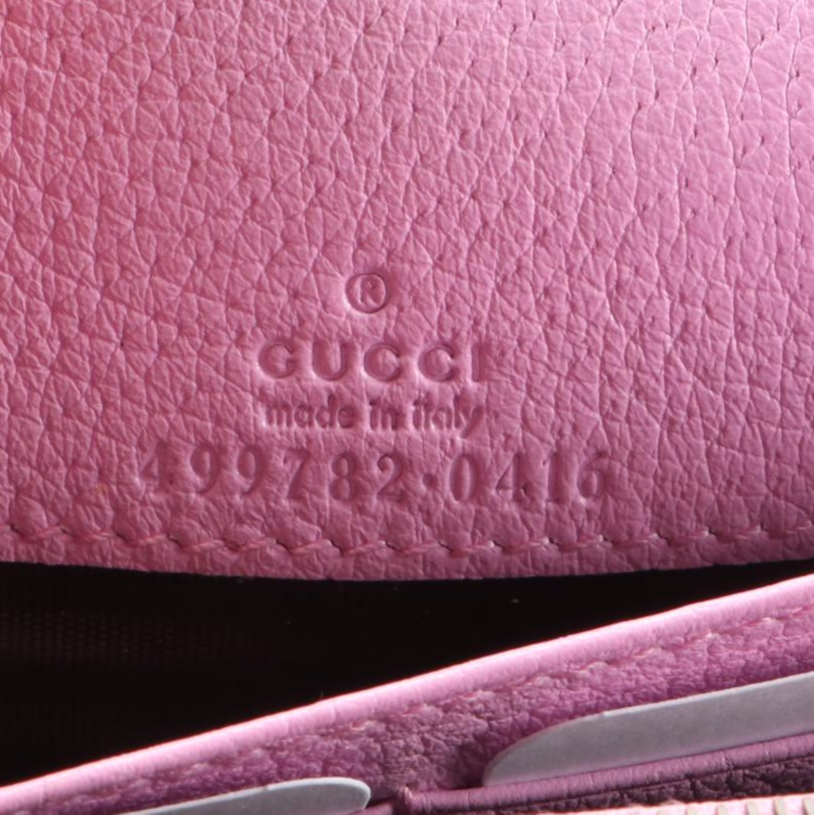 Gucci GG Marmont Wallet-on-Chain in Embellished Pink Leather w/Box