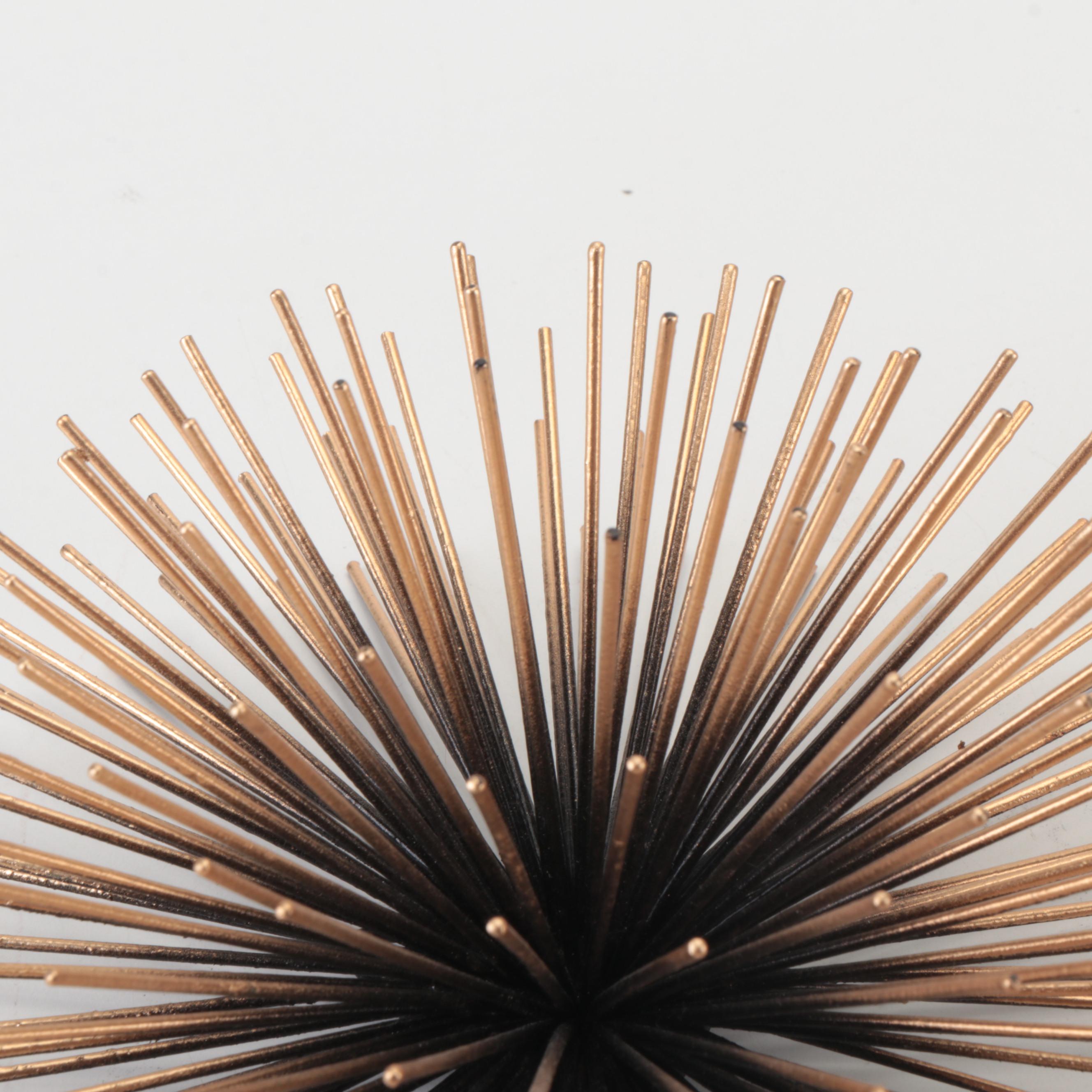 Mid Century Modern Style Gilt Metal Sea Urchin Wall Decor