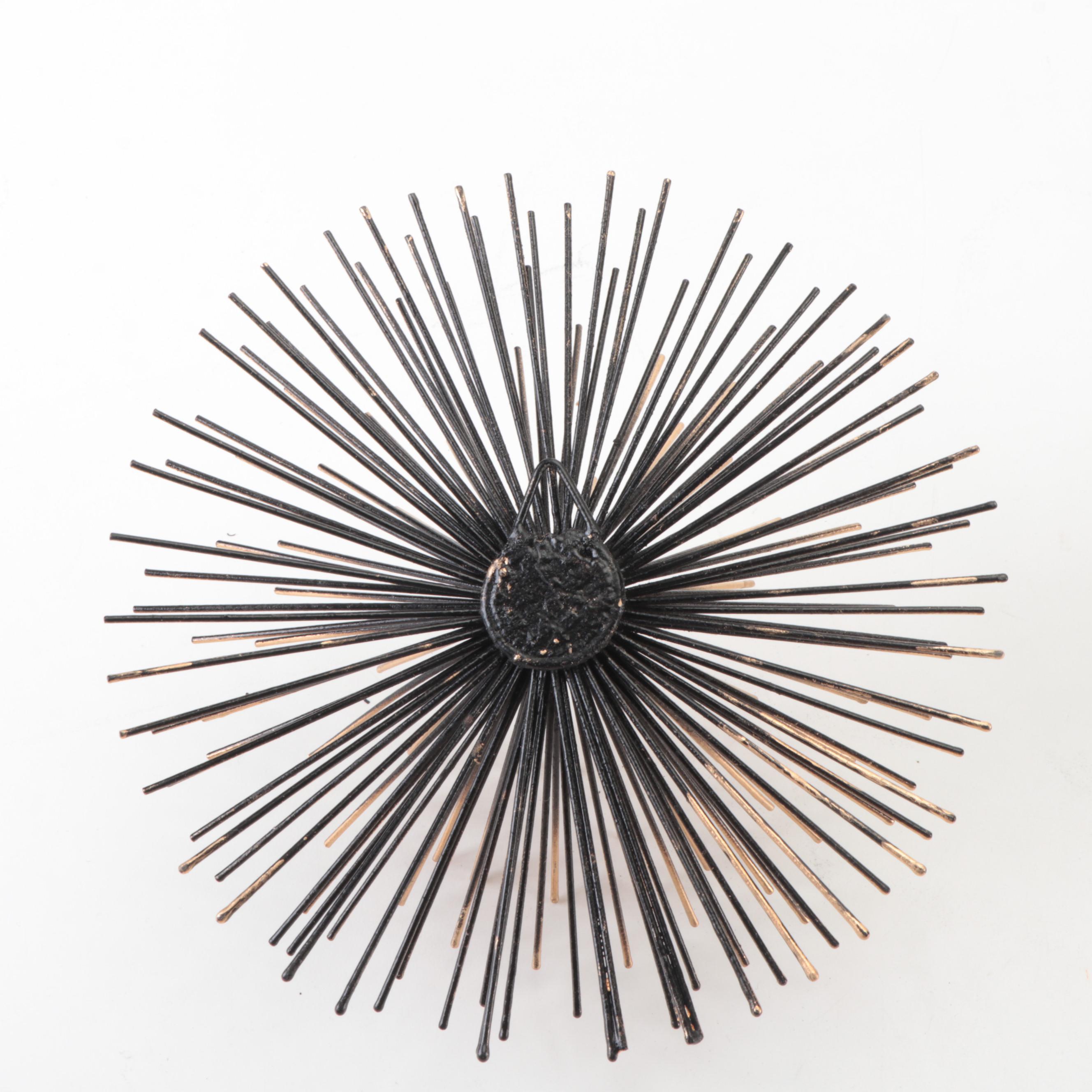 Mid Century Modern Style Gilt Metal Sea Urchin Wall Decor
