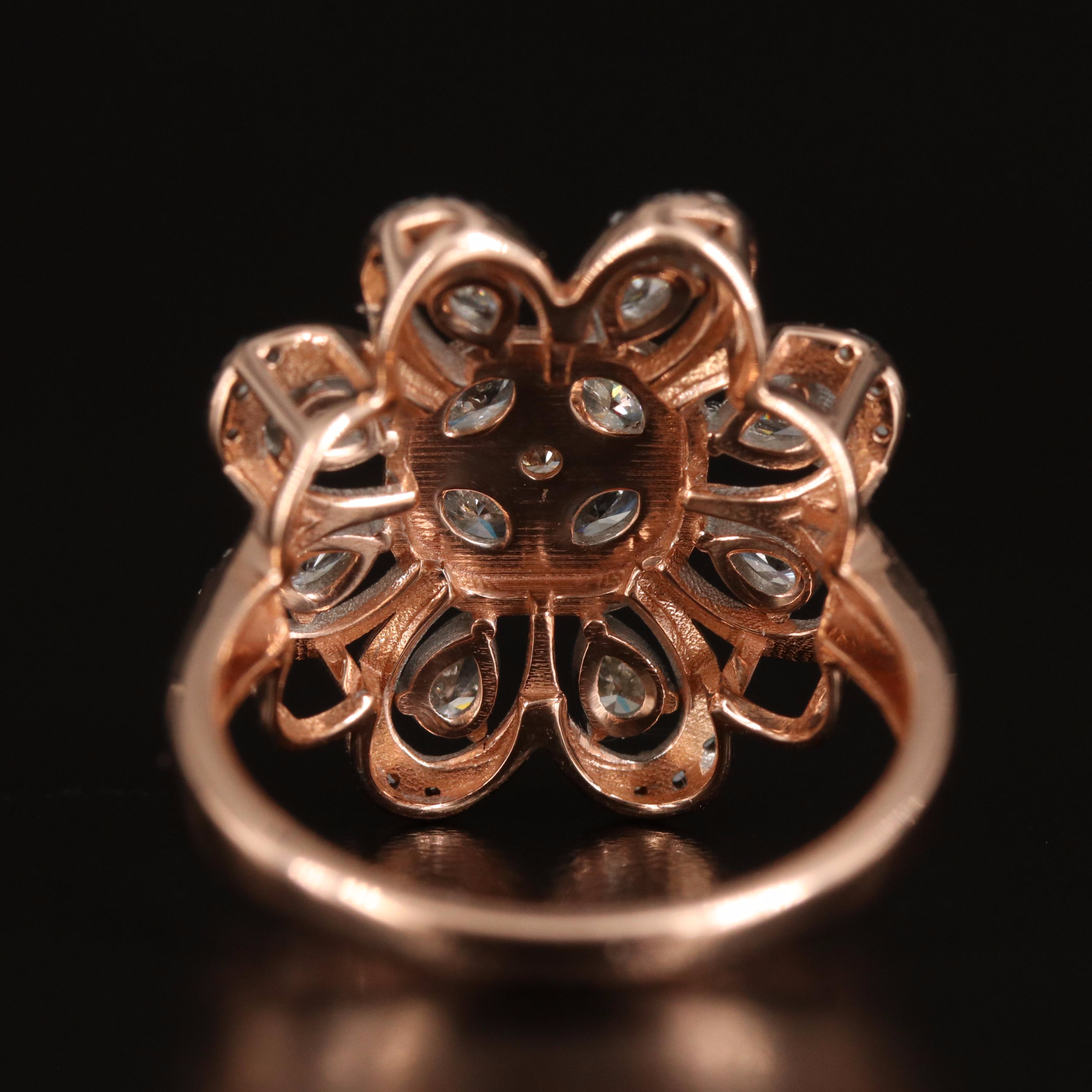 14K Rose Gold 1.05 CTW Diamond Flower Ring
