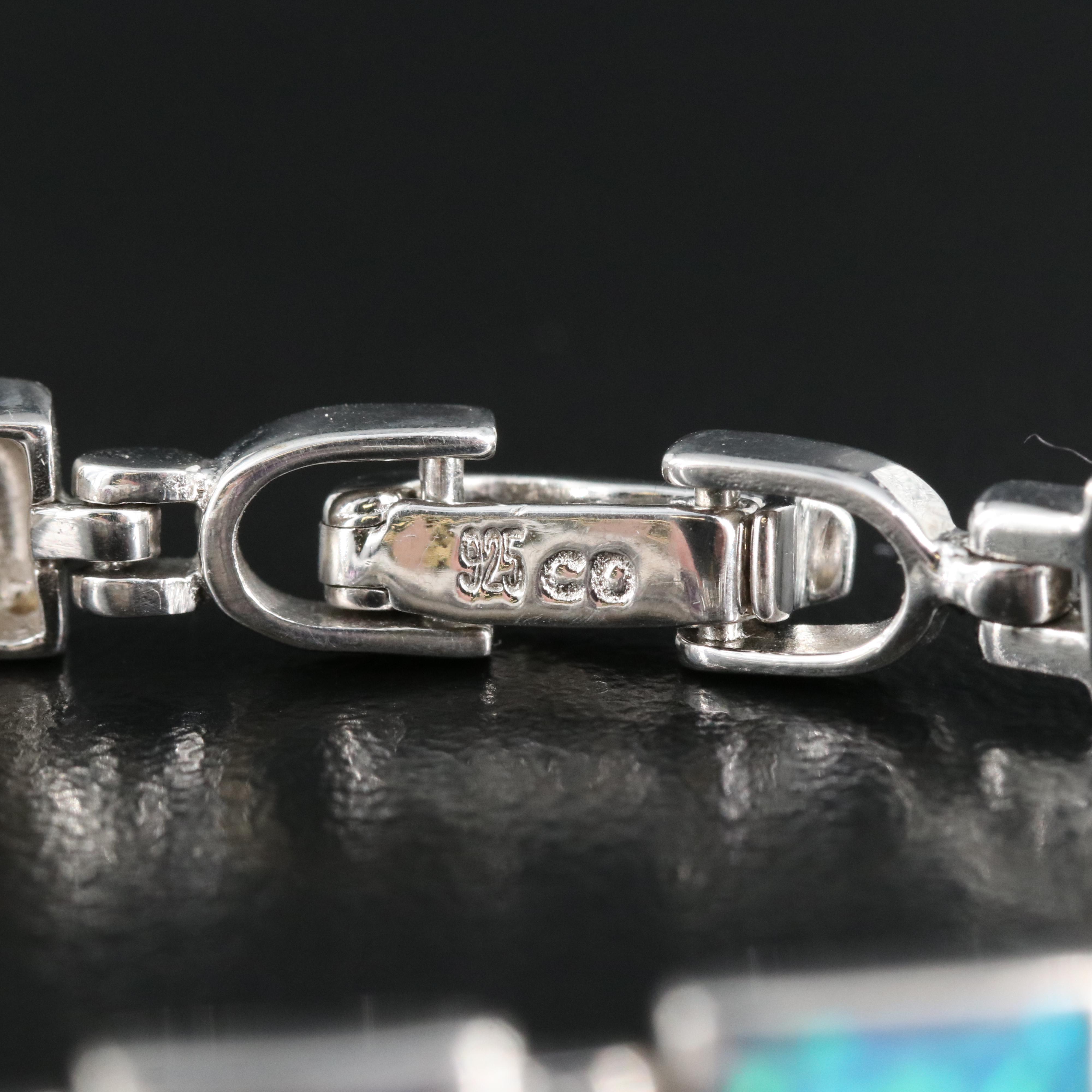 Sterling Opal and Amethyst Bracelet