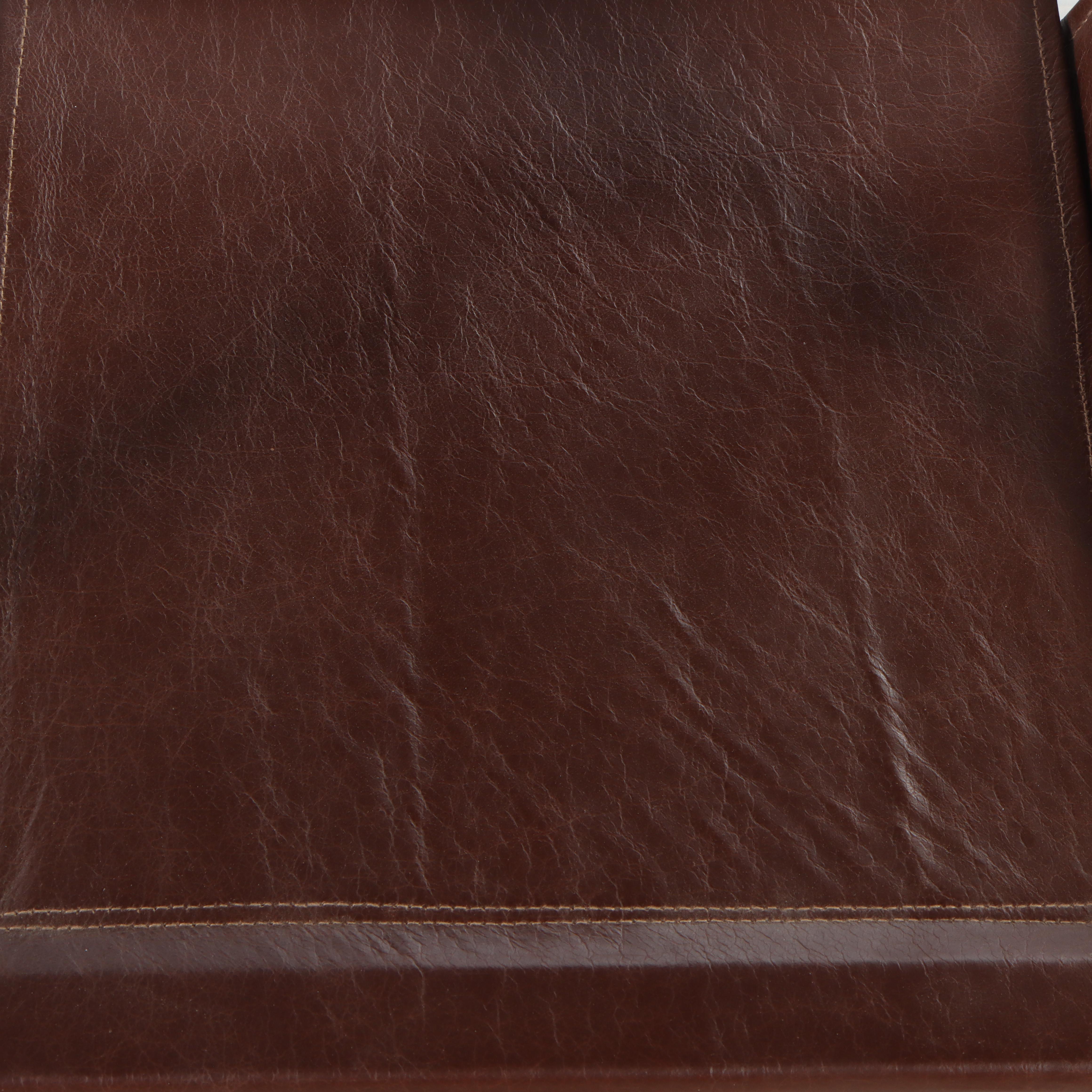 Pair of Folding Faux Leather Wooden Chairs