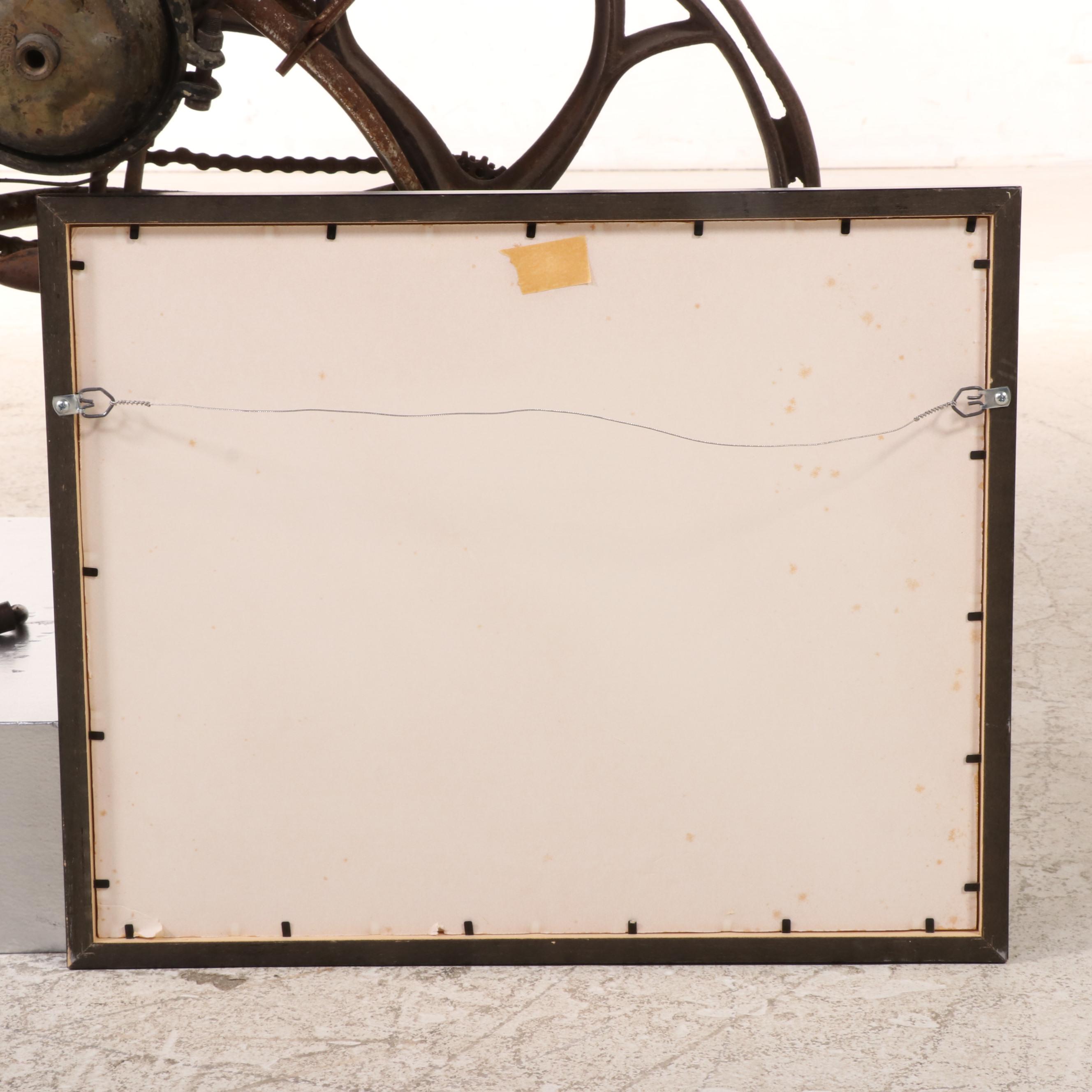 Large-Scale Metal Sculpture of a Steampunk Motorcycle with Conceptual Rendering