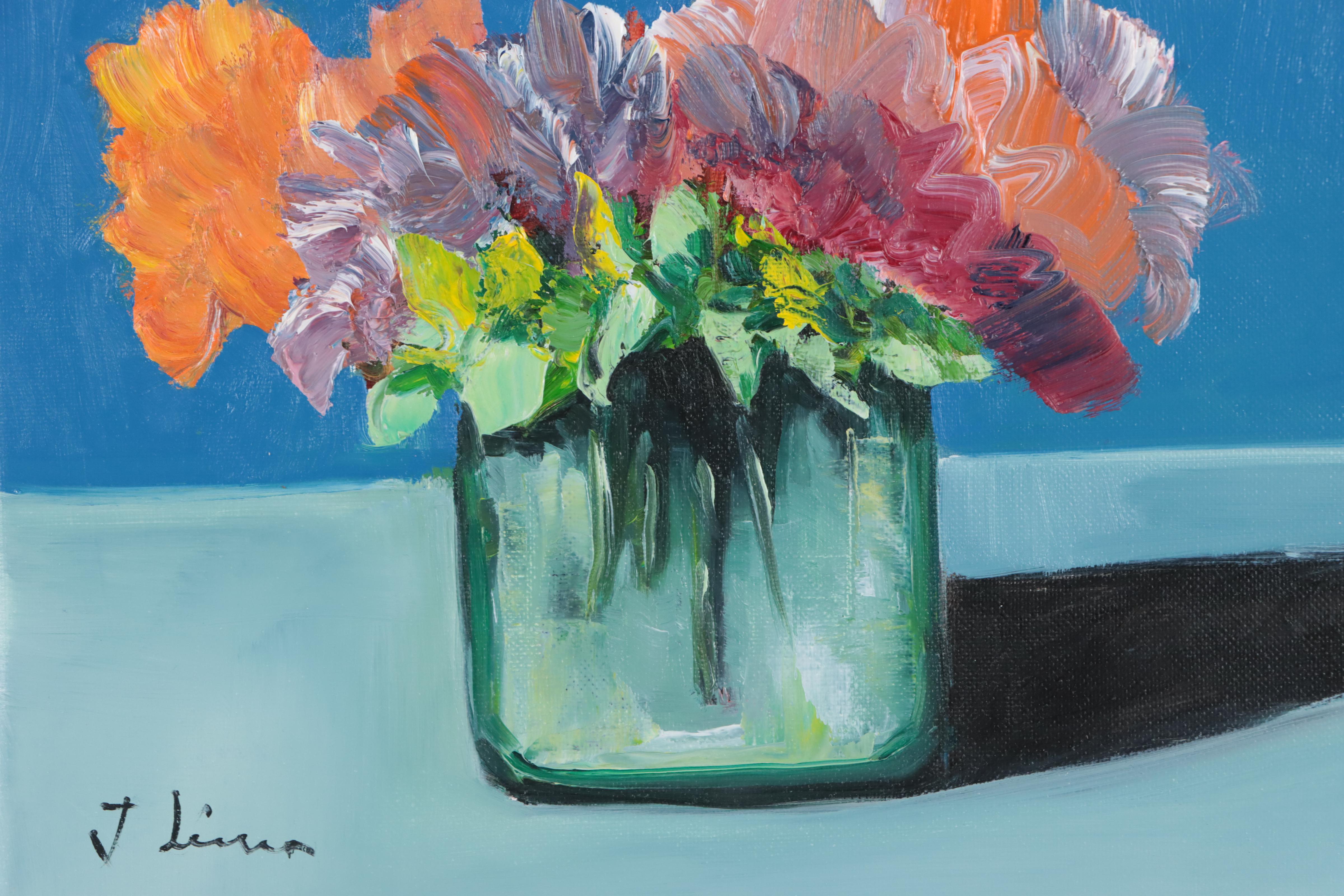 José M. Lima Floral Still Life Oil Painting, 2023