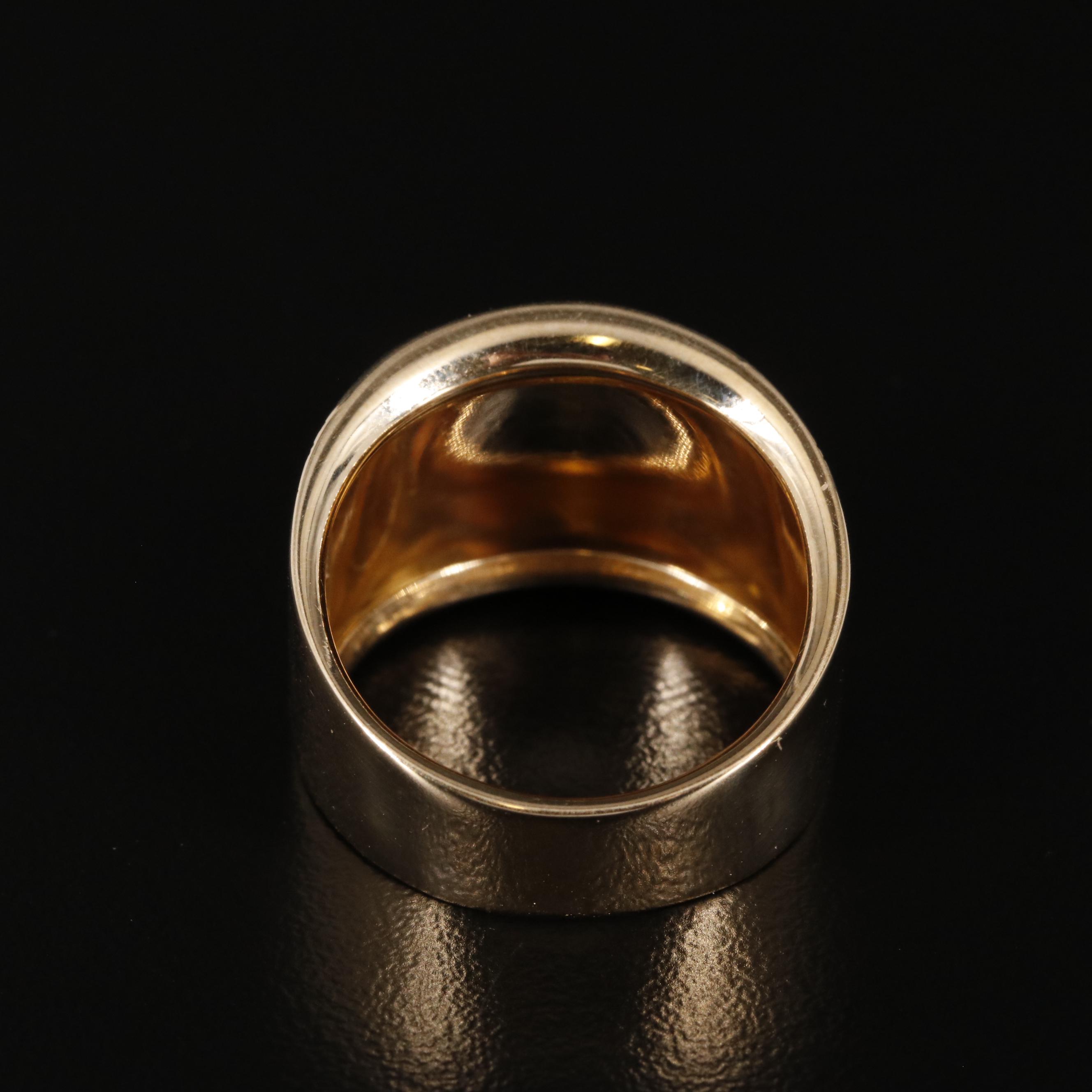 14K Diamond Cut Tapered Cigar Band Ring