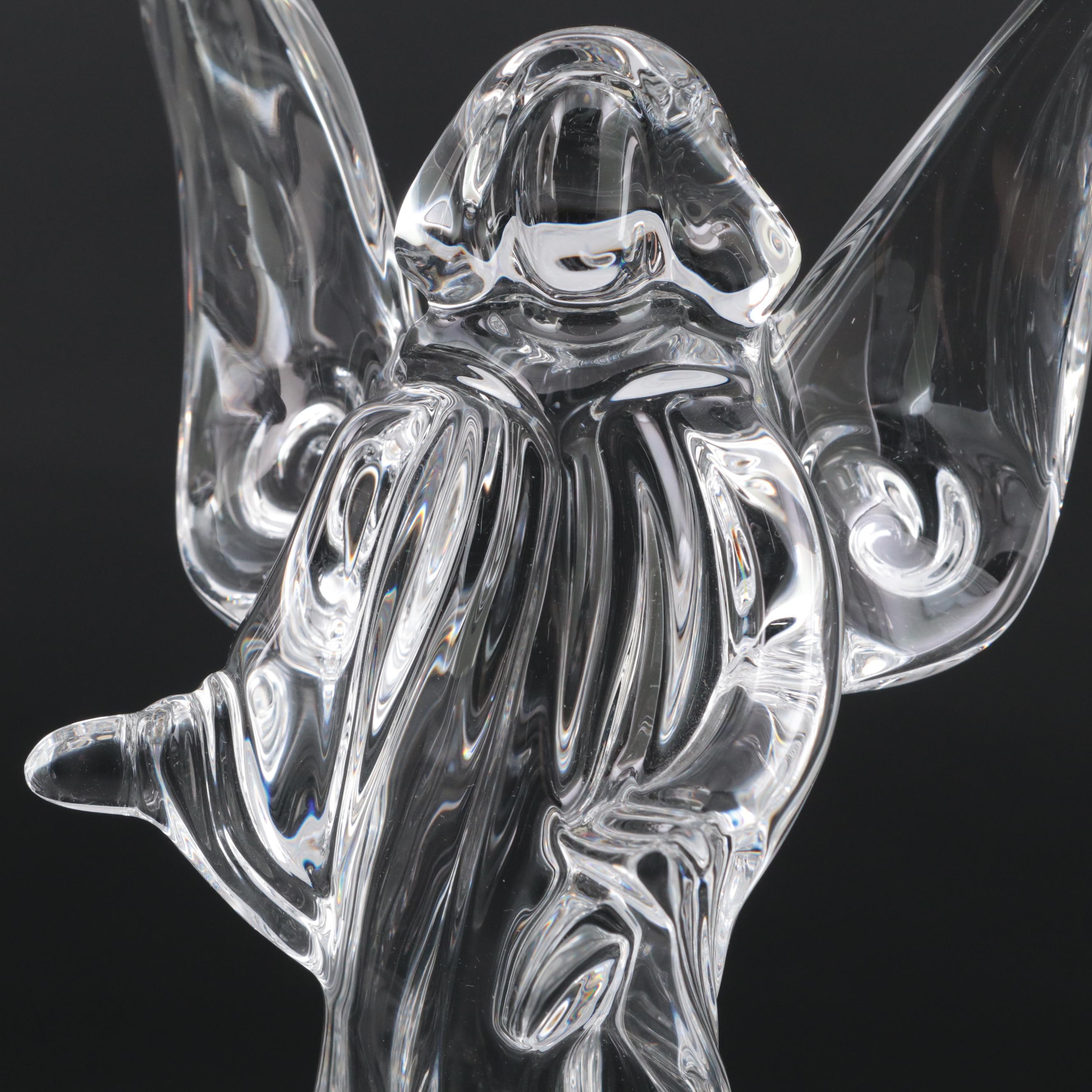 Baccarat "Angel of Love" and "Guardian" Crystal Angel Figures
