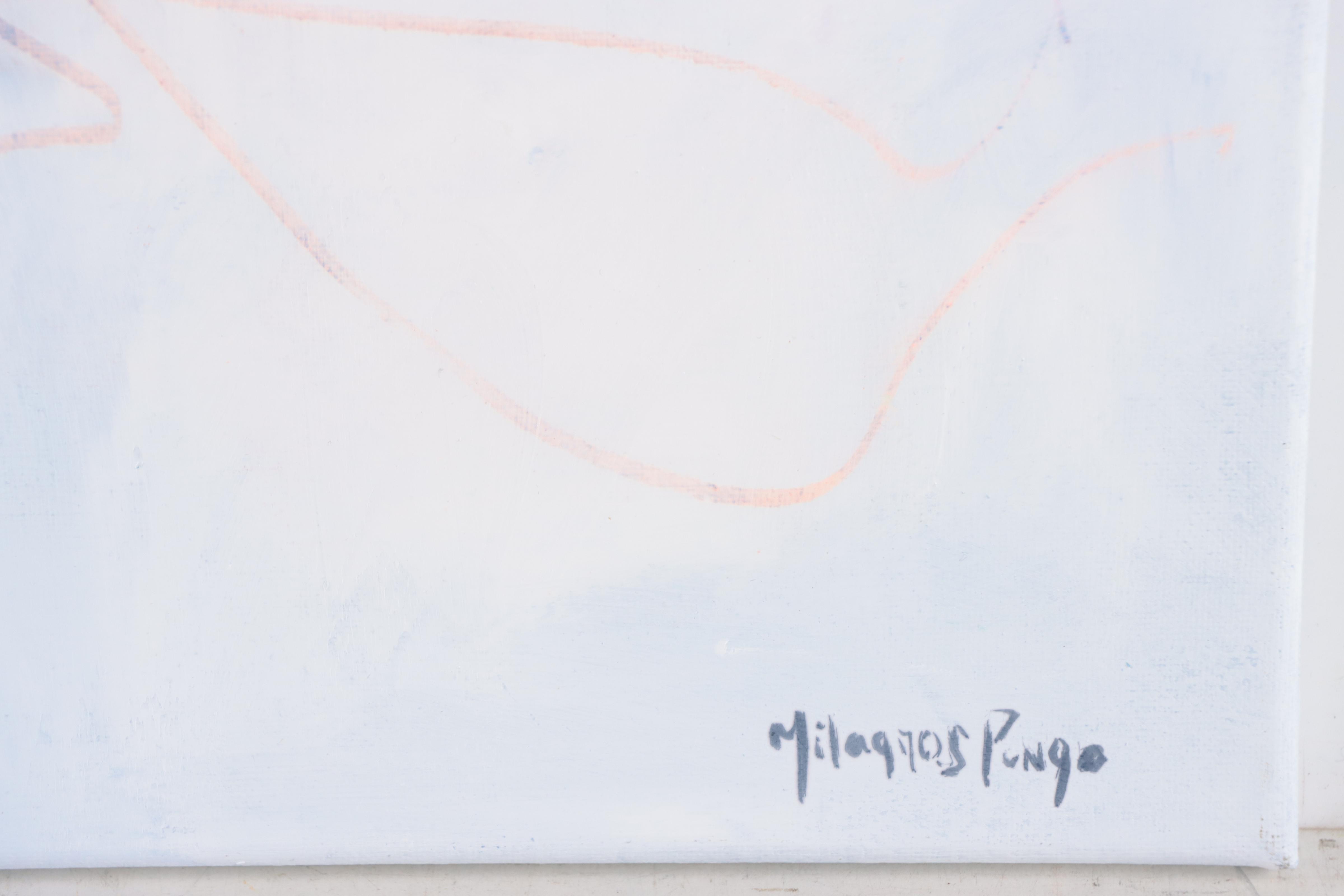 Milagros Pongo Abstract Mixd Media Painting "Ibrat (Urdu)"