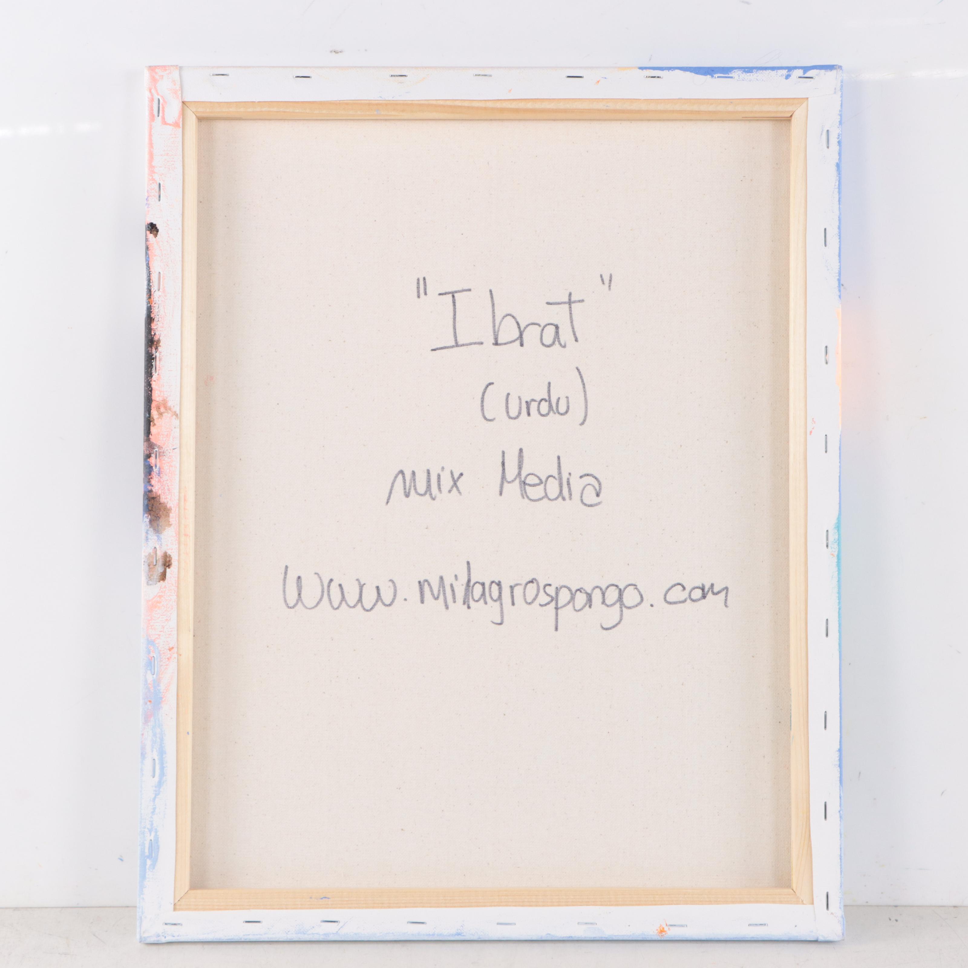 Milagros Pongo Abstract Mixd Media Painting "Ibrat (Urdu)"