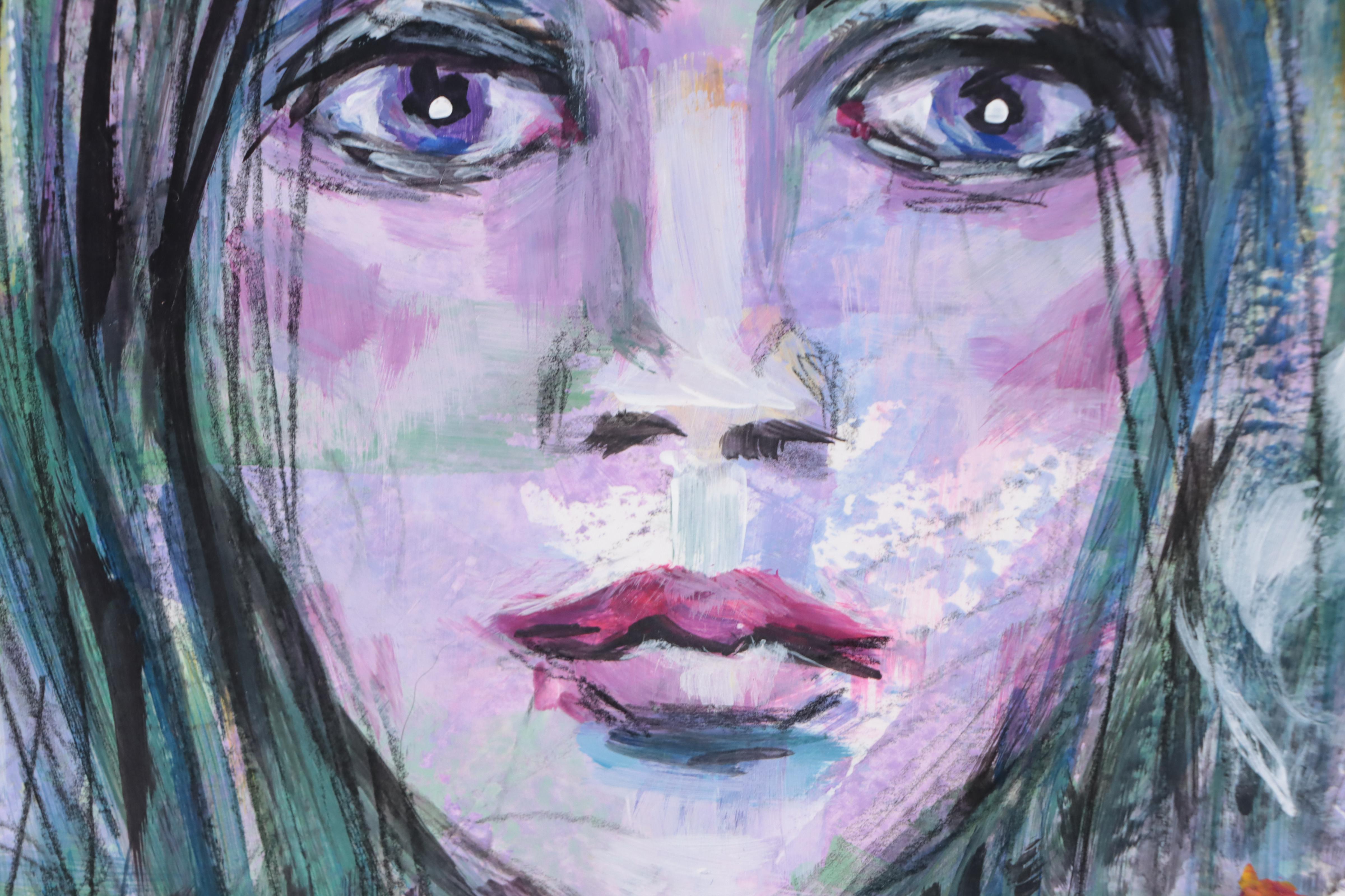 Nadezhda Smirnova Portrait Acrylic Painting of Woman, 2021