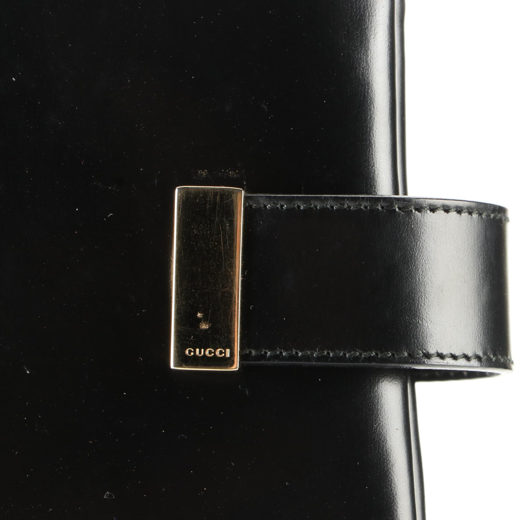 Gucci Structured Tote in Black Leather