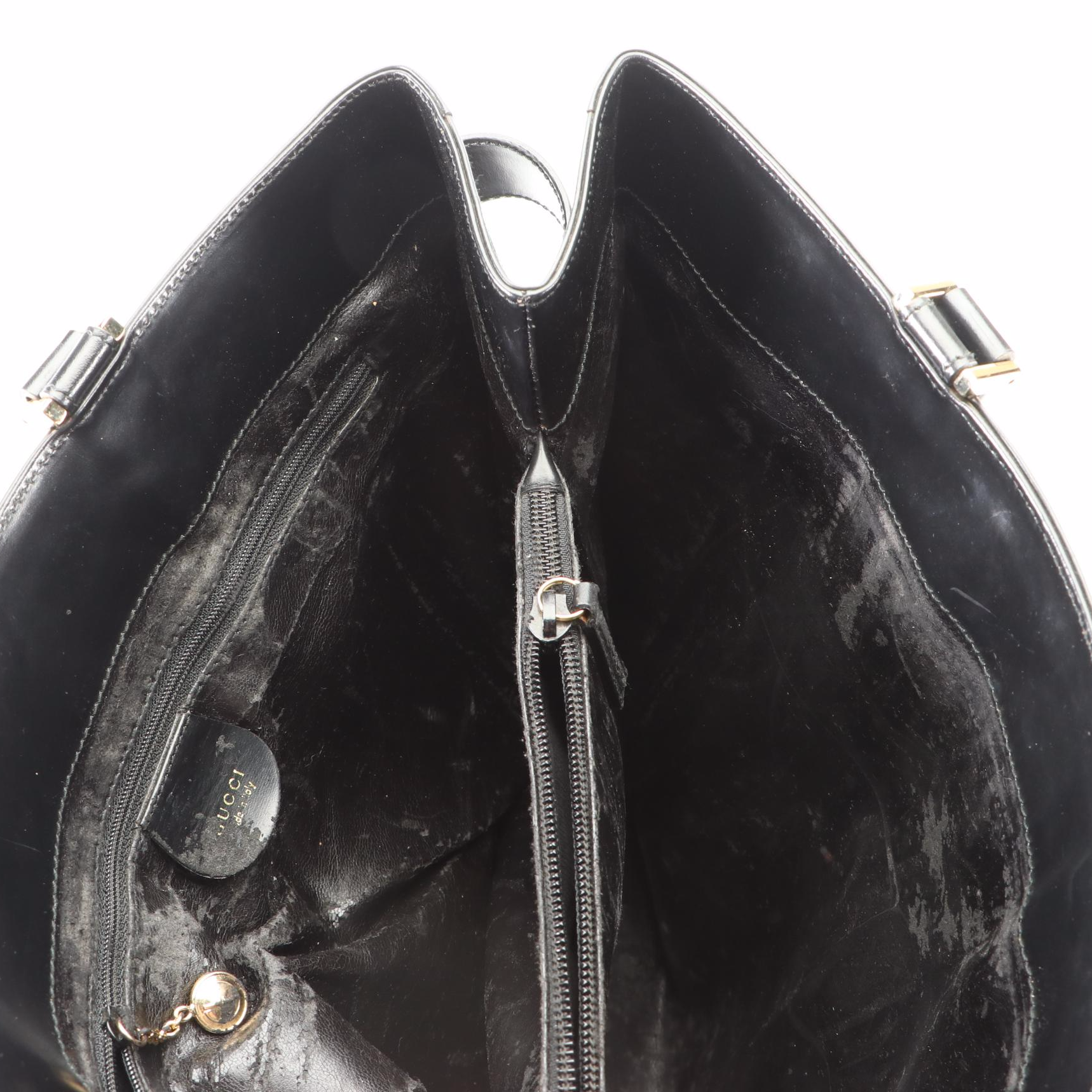 Gucci Structured Tote in Black Leather