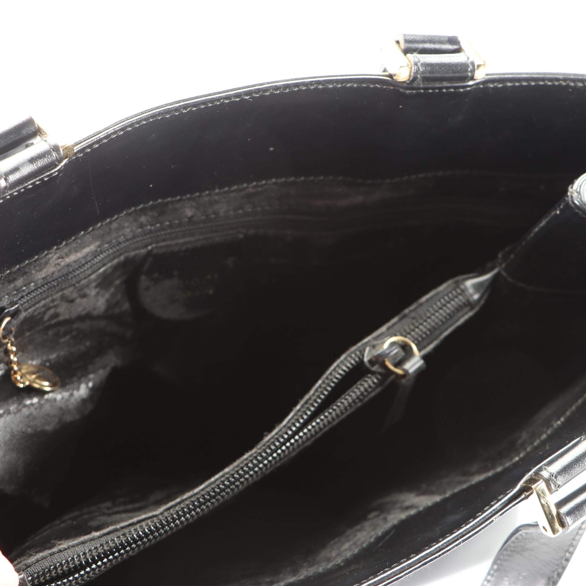 Gucci Structured Tote in Black Leather