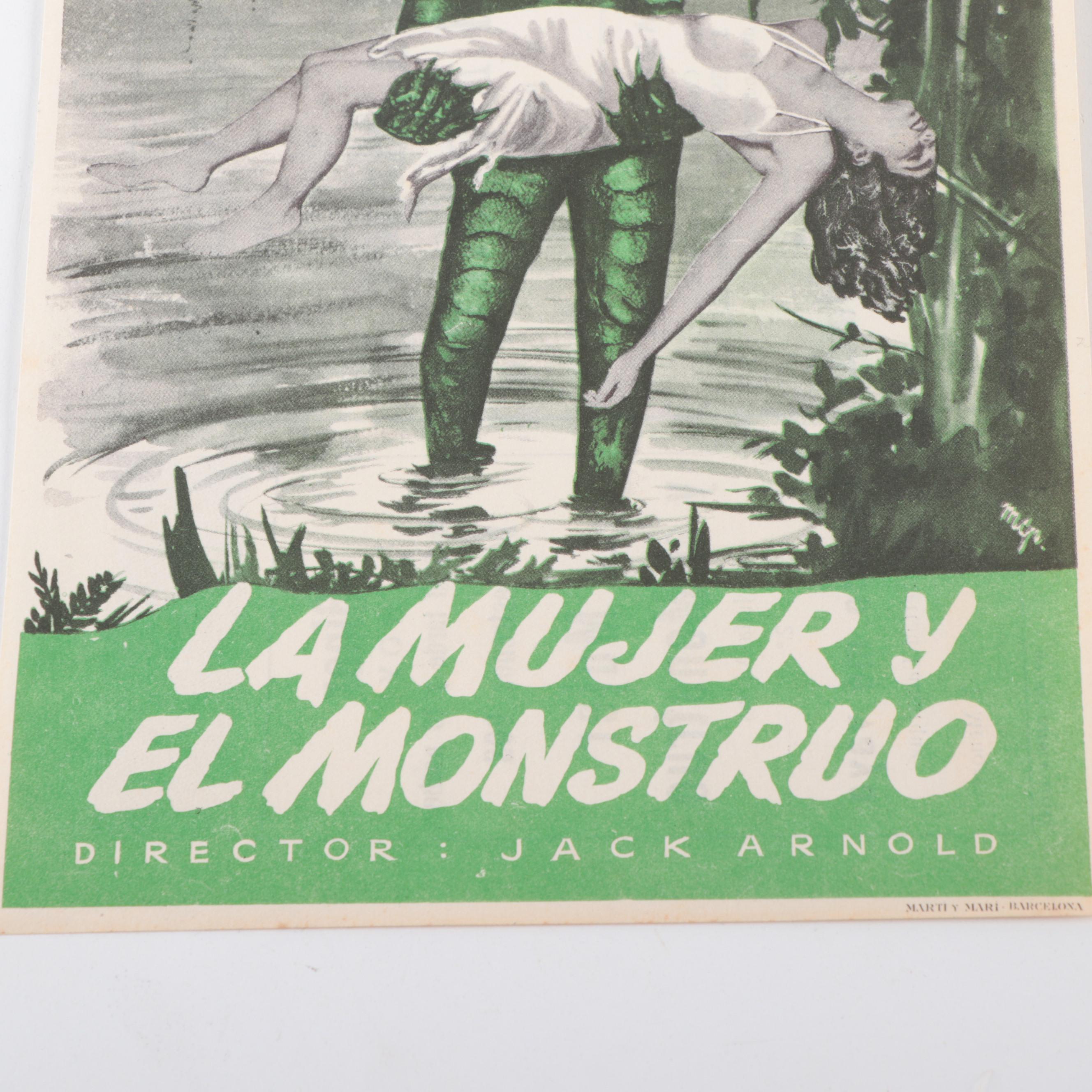 Creature from the Black Lagoon Spanish Lobby Card Poster, Mid-20th Century