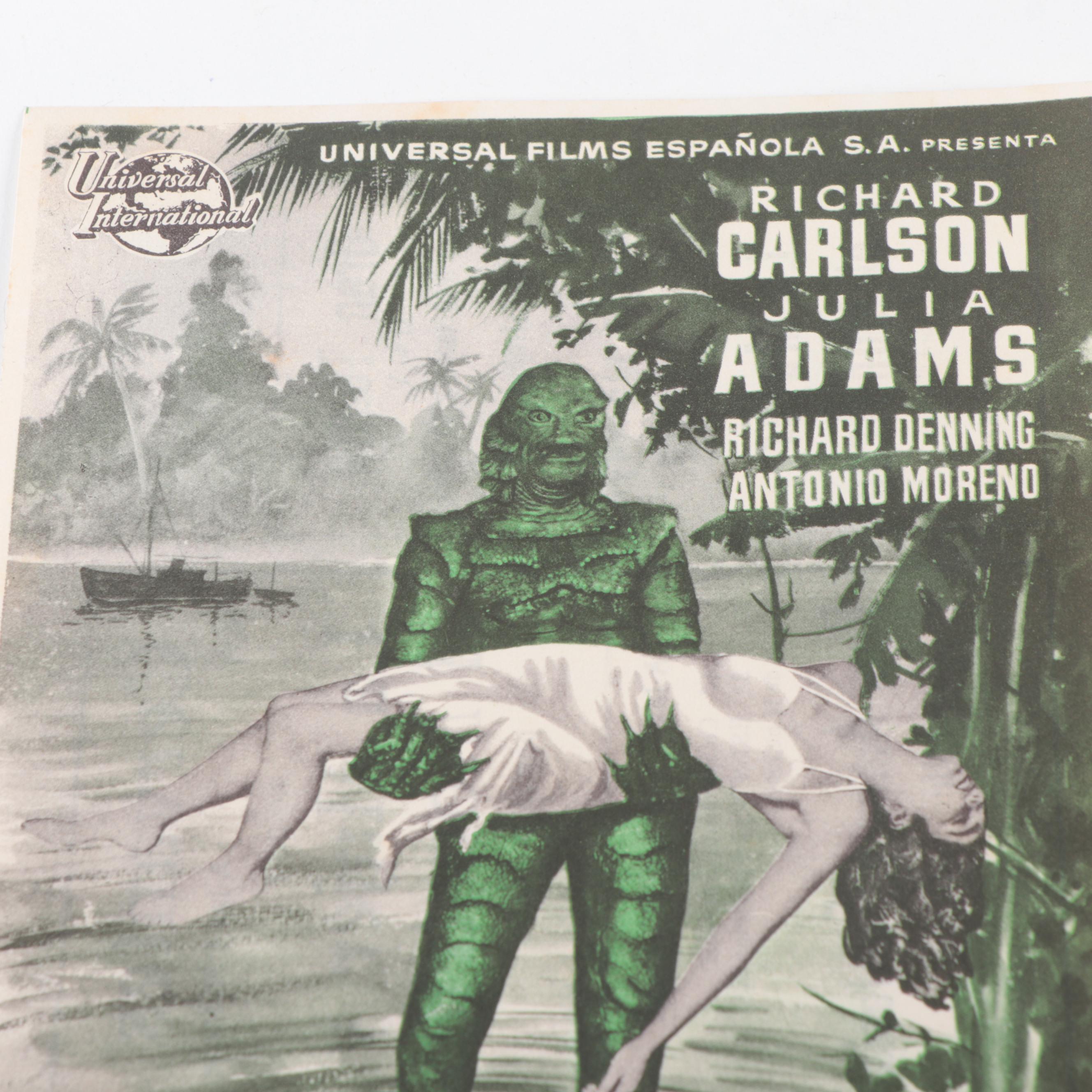 Creature from the Black Lagoon Spanish Lobby Card Poster, Mid-20th Century