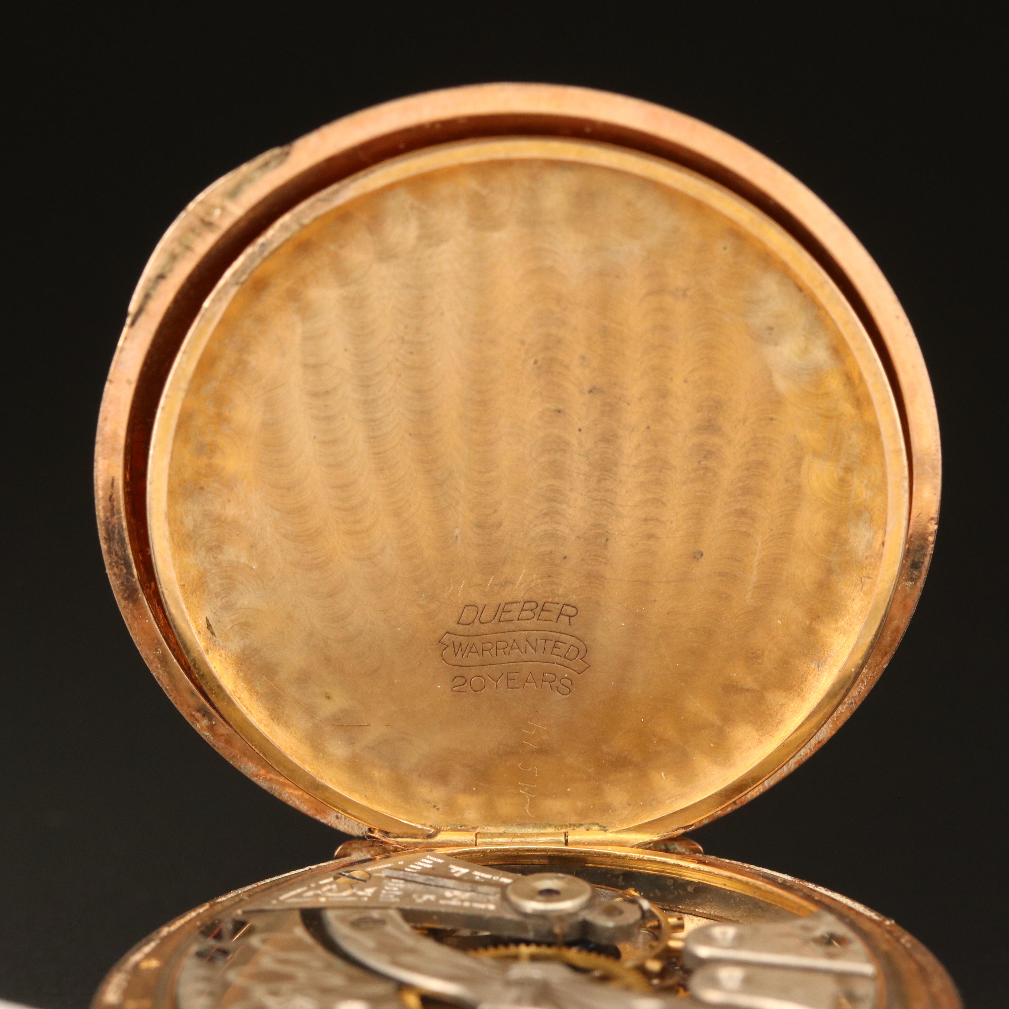 1910 Hampden "Molly Stark" Hunter Case Pocket Watch and Chain