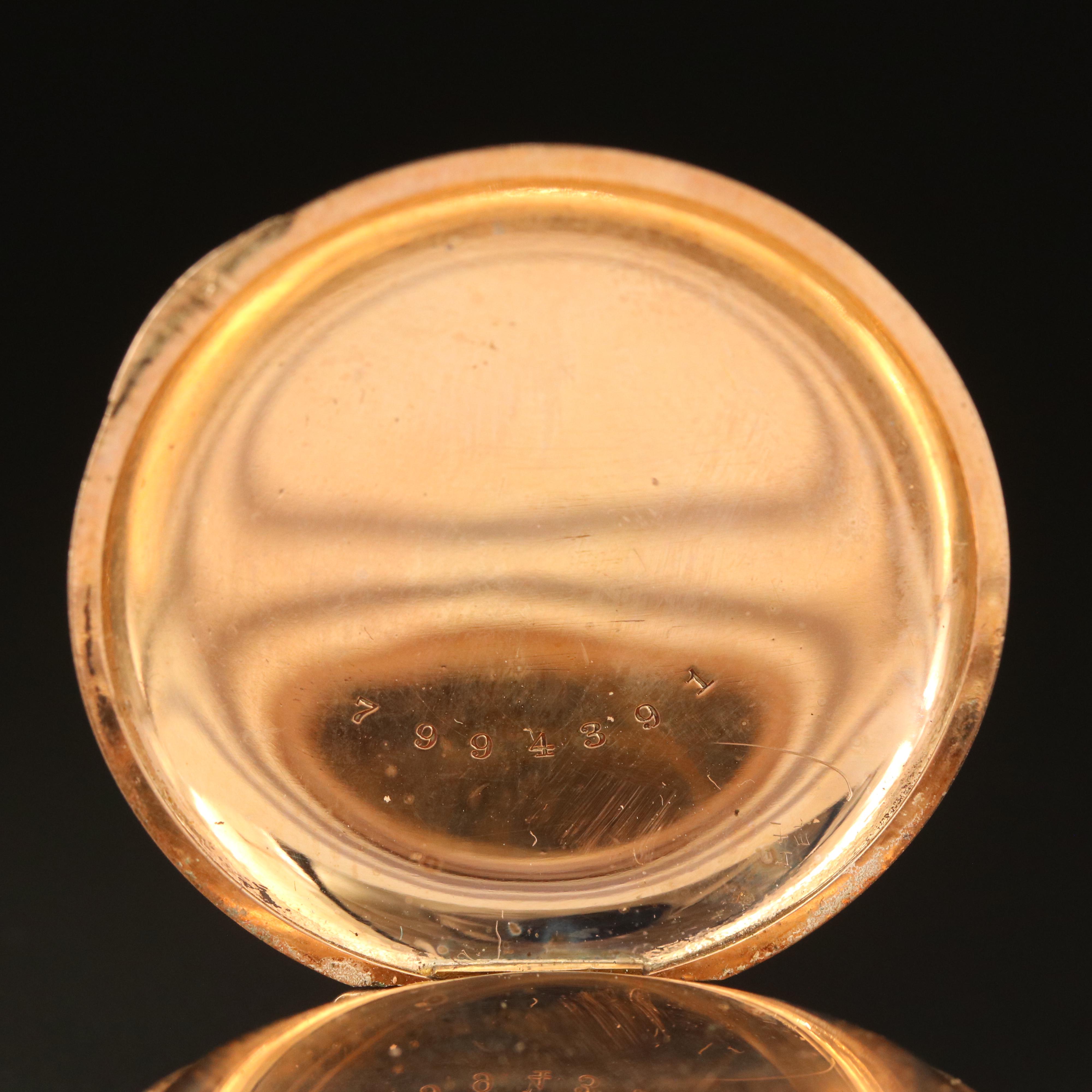 1910 Hampden "Molly Stark" Hunter Case Pocket Watch and Chain