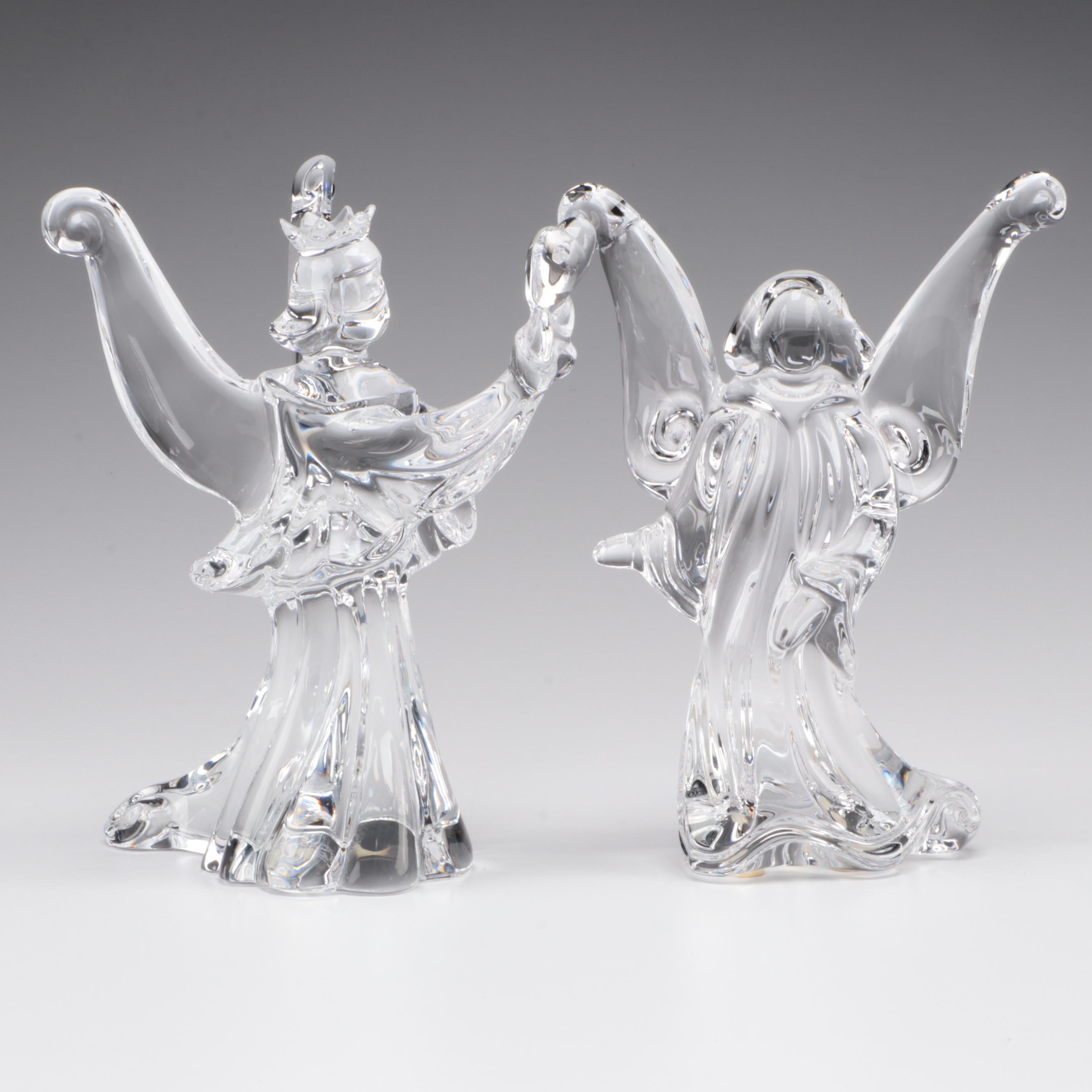 Baccarat "Angel of Love" and "Guardian" Crystal Angel Figures
