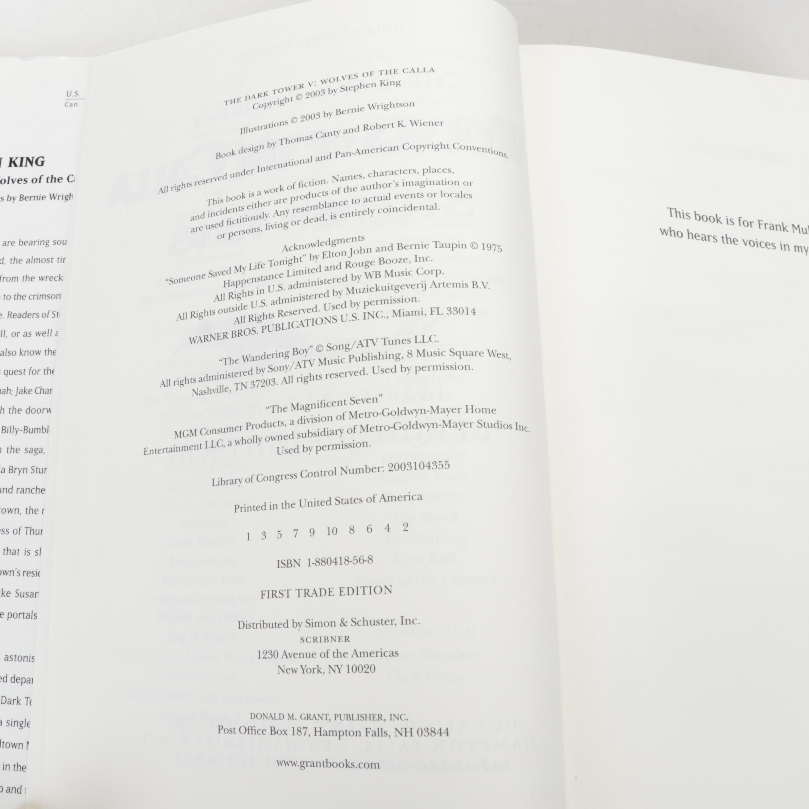 First Edition "Wolves of the Calla" and More Early Edition Stephen King Novels