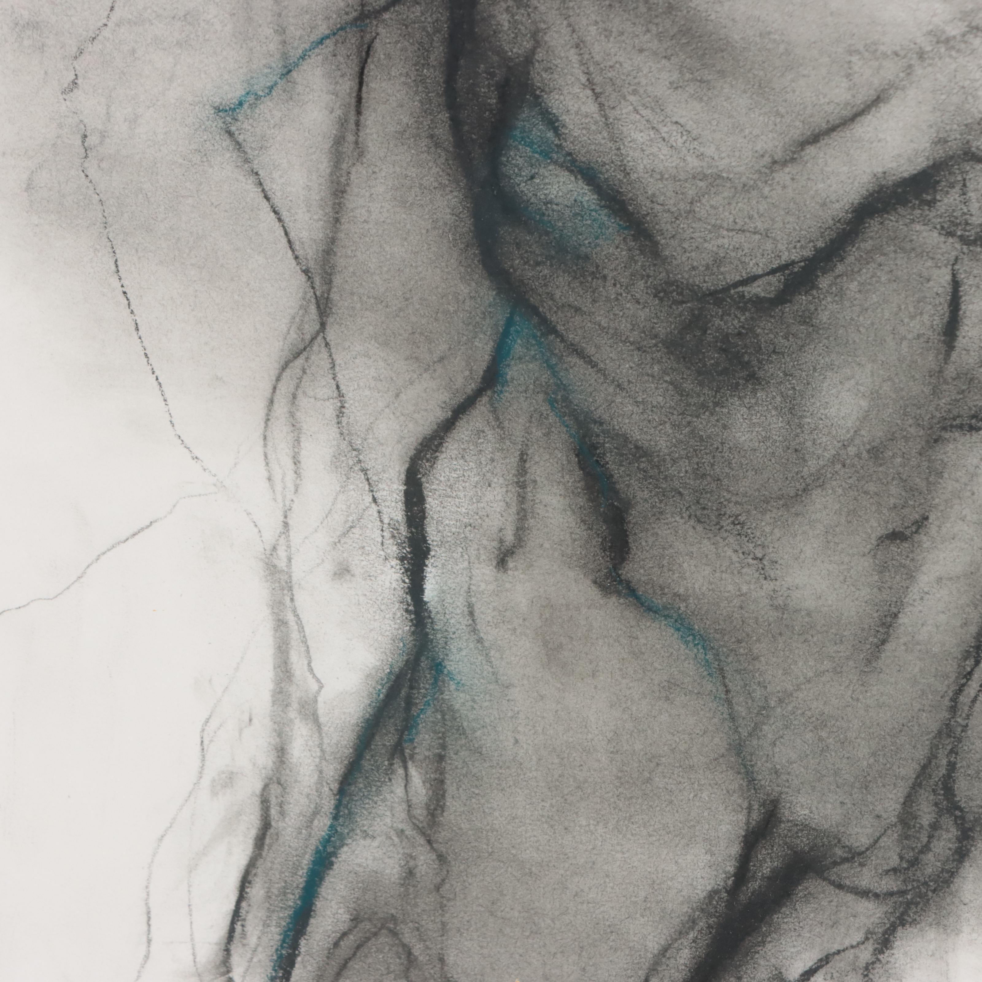 Jeaneen Barnhart Gestural Charcoal Drawing of Figure, 1996