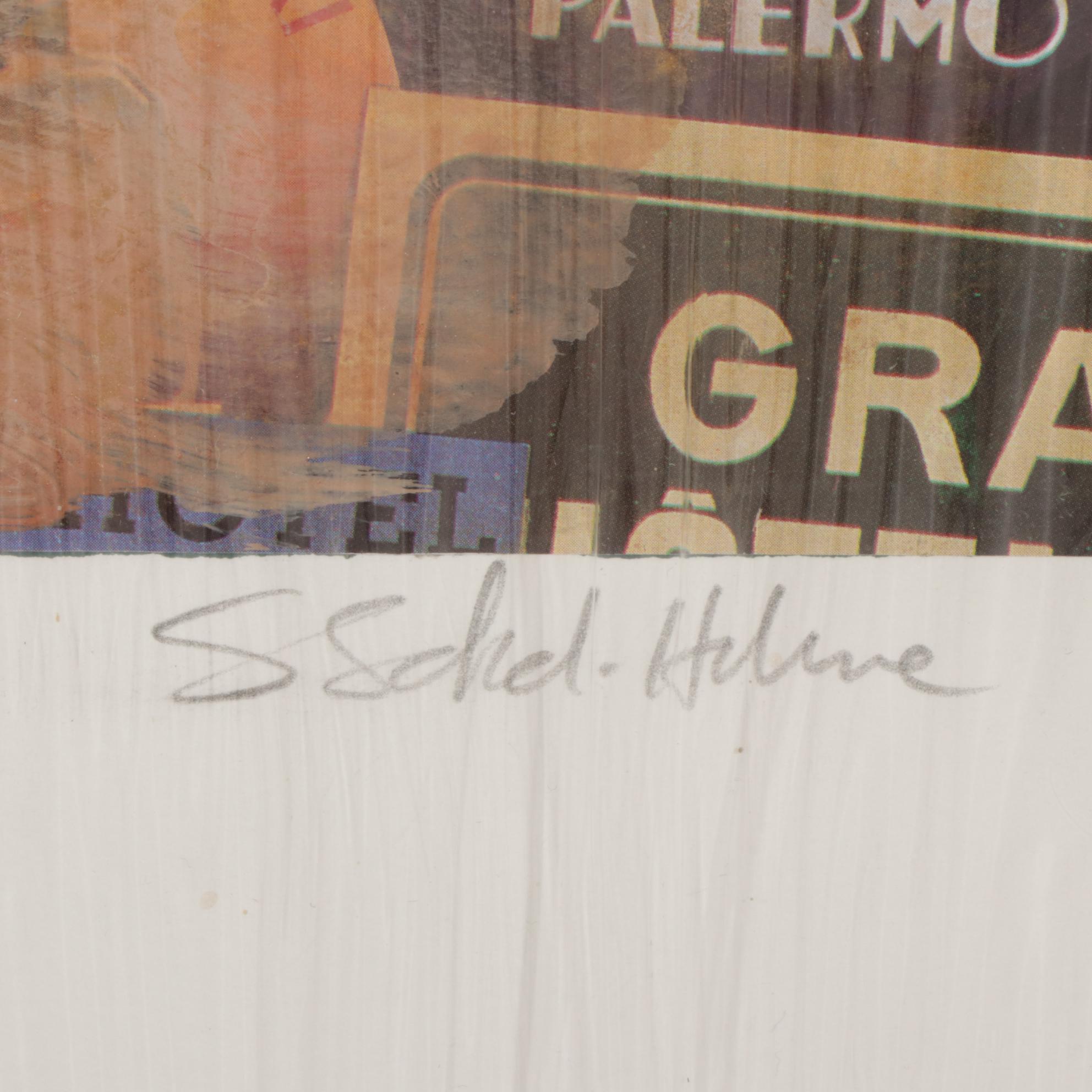 Starlie Sokol-Hohne Mixed Media Monoprint of World Map, Circa 2000