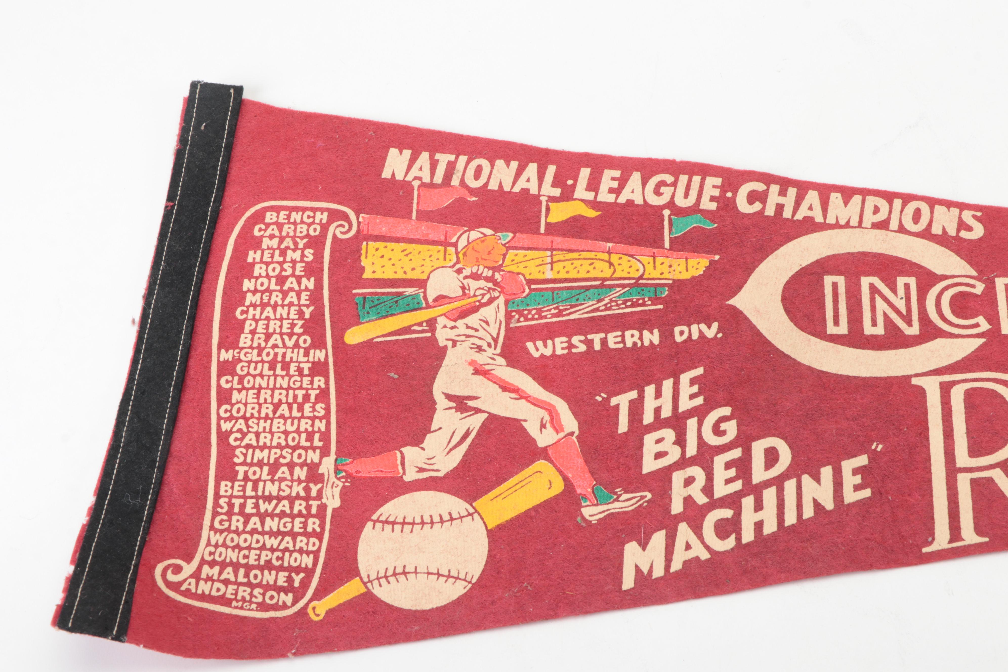 Cincinnati Reds Tumblers, Ashtray, Pennant, Beer Stein and More, Late 20th C.