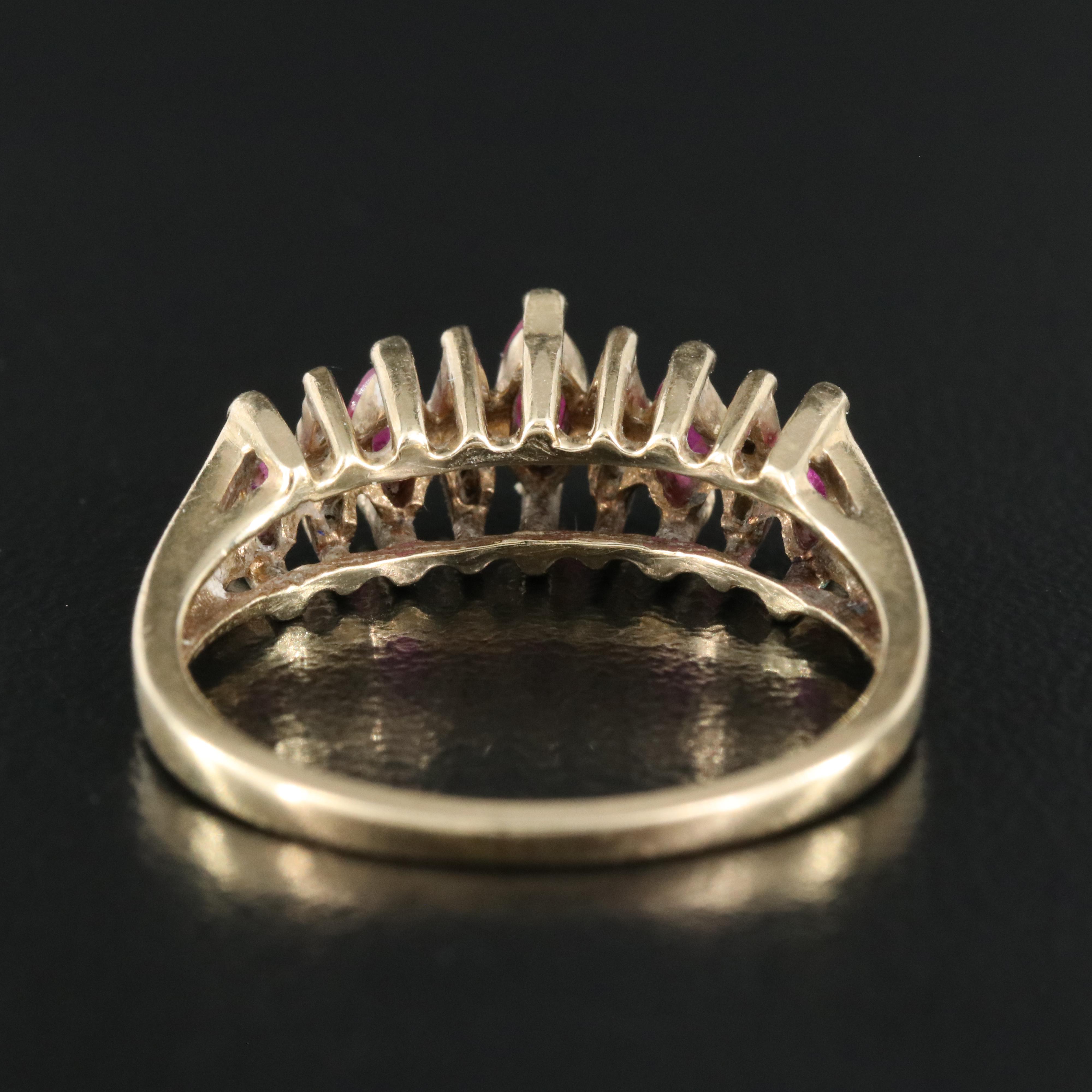 10K Ruby and Diamond Pyramid Ring