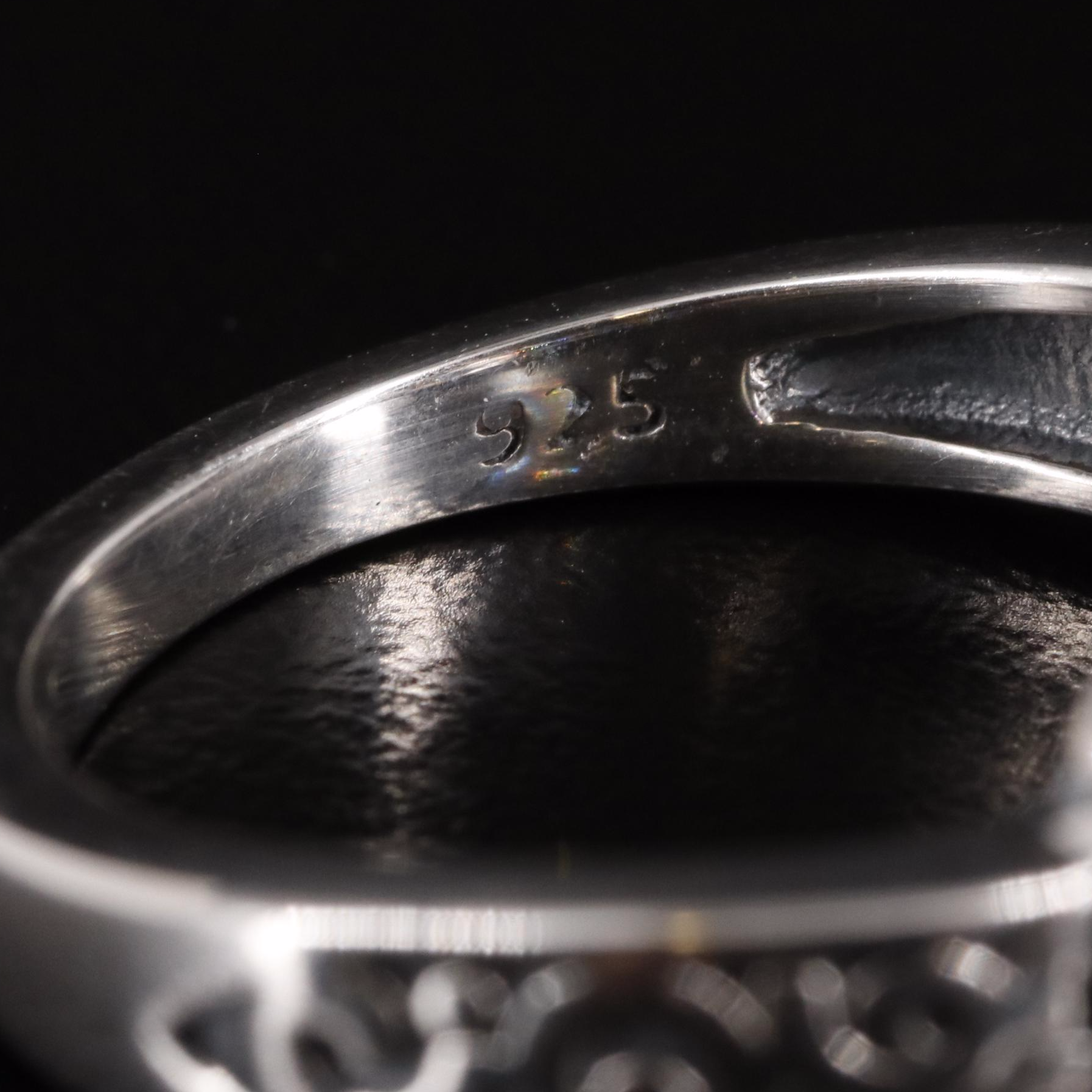 Sterling and Prasiolte Scrollwork Ring