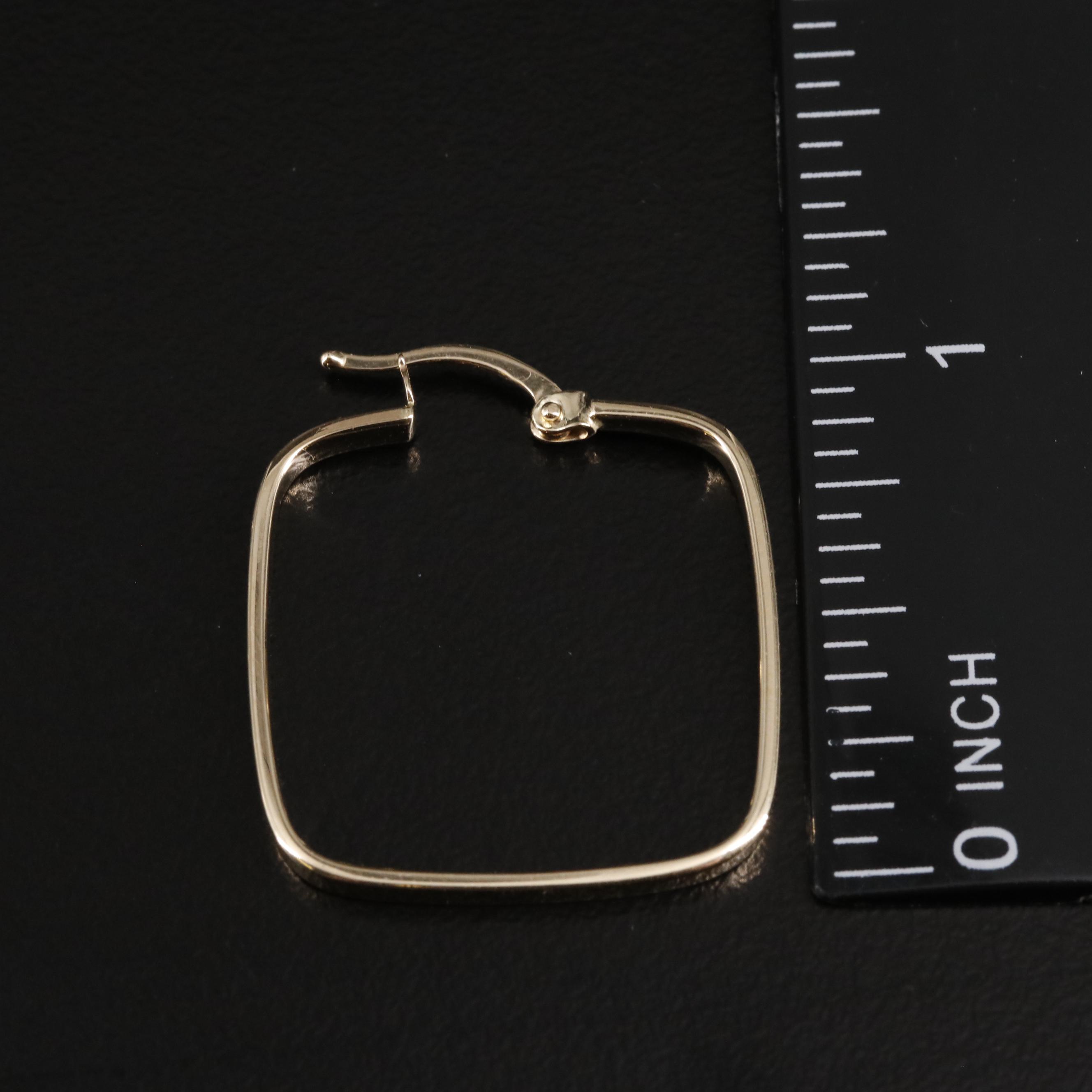 14K Square Hoop Earrings