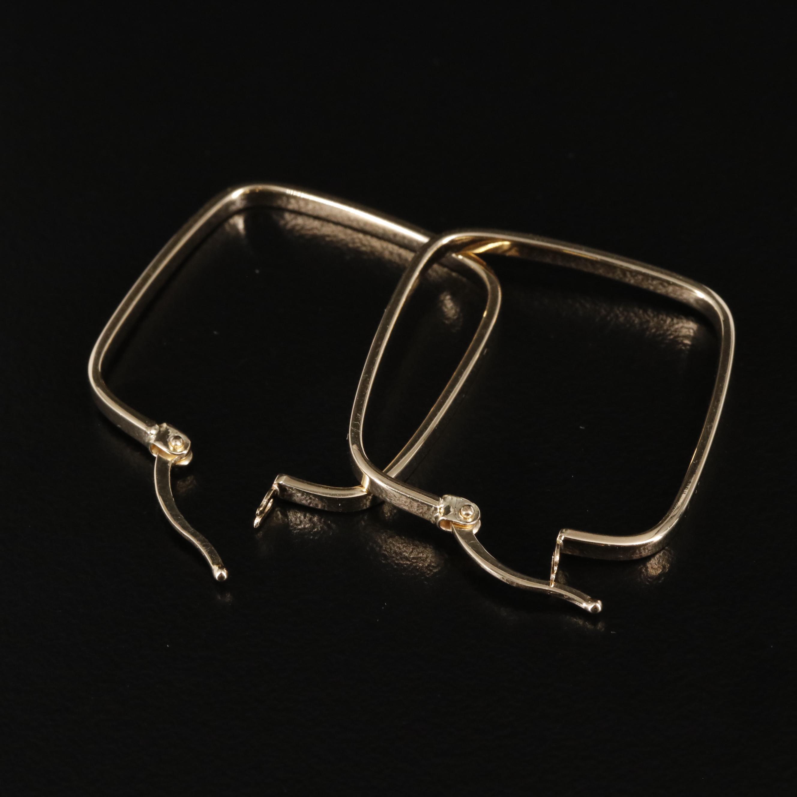 14K Square Hoop Earrings