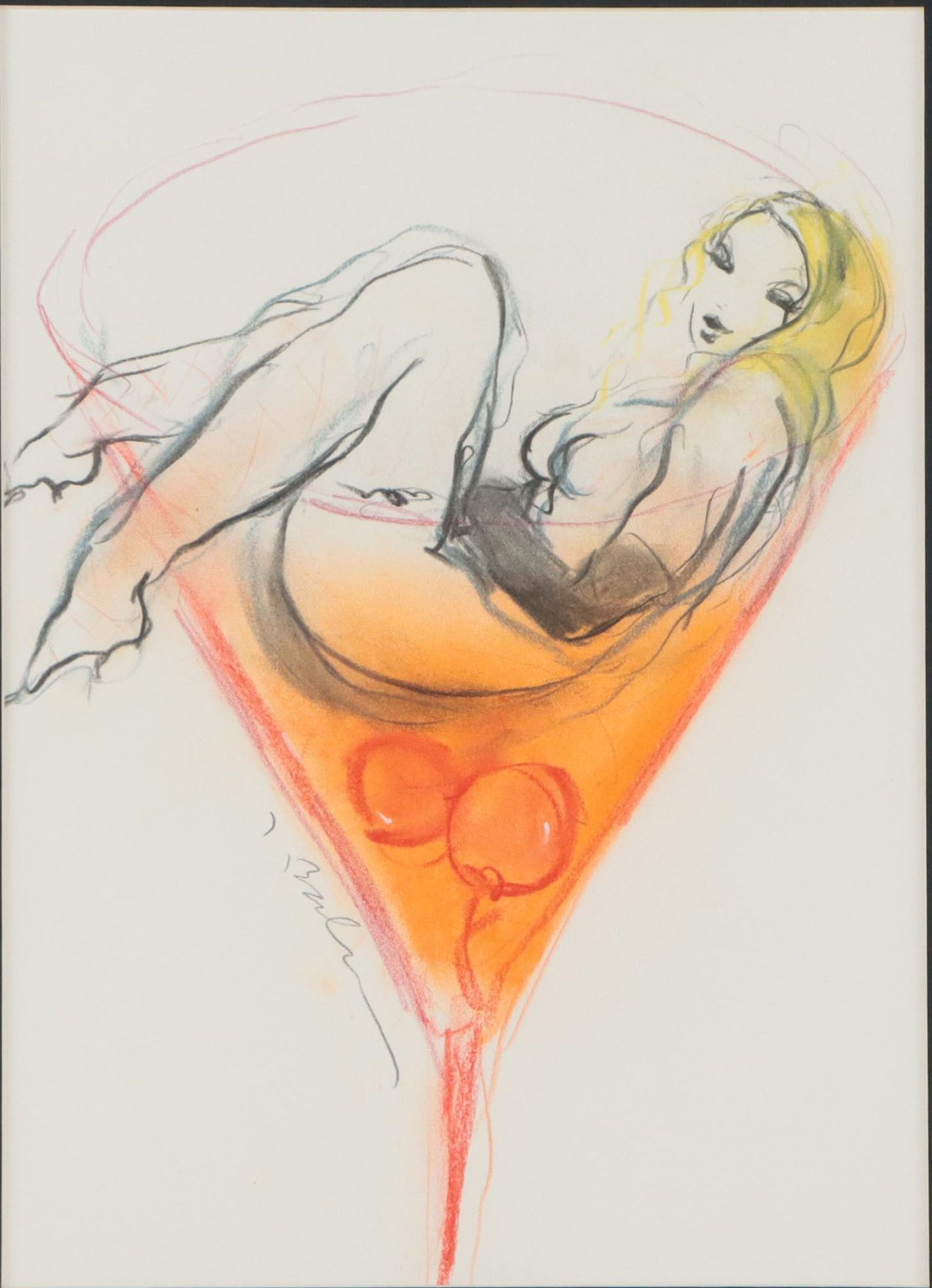 Jeaneen Barnhart Gestural Charcoal and Chalk Pastel Drawing of Figure