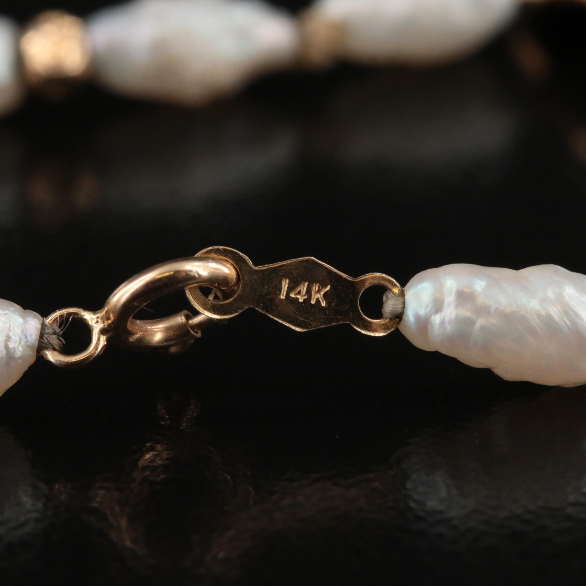 14K Black Onyx and Pearl Bracelet