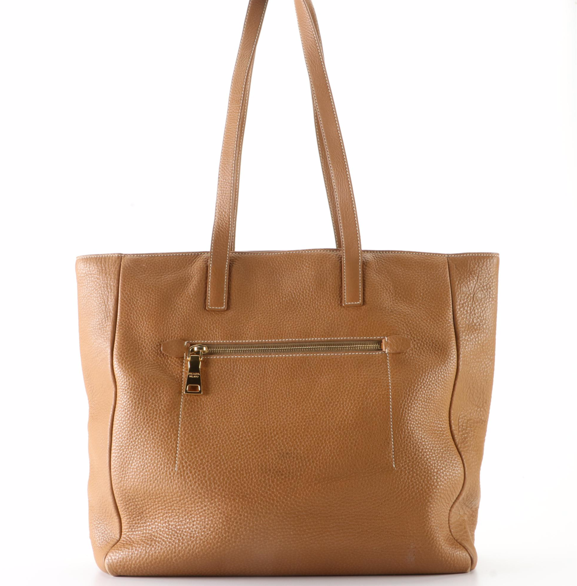 Prada Shoulder Tote in Vitello Daino Leather