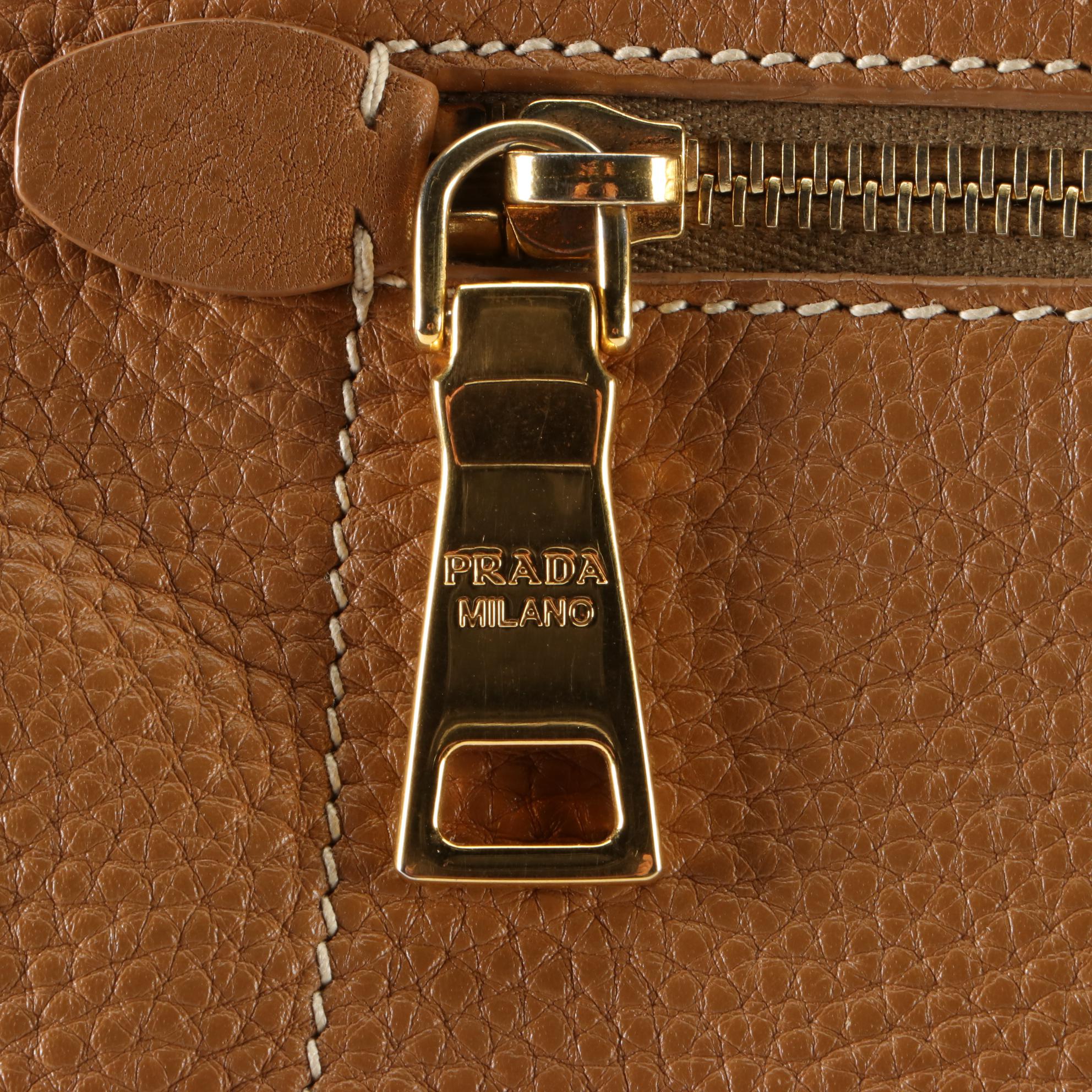 Prada Shoulder Tote in Vitello Daino Leather