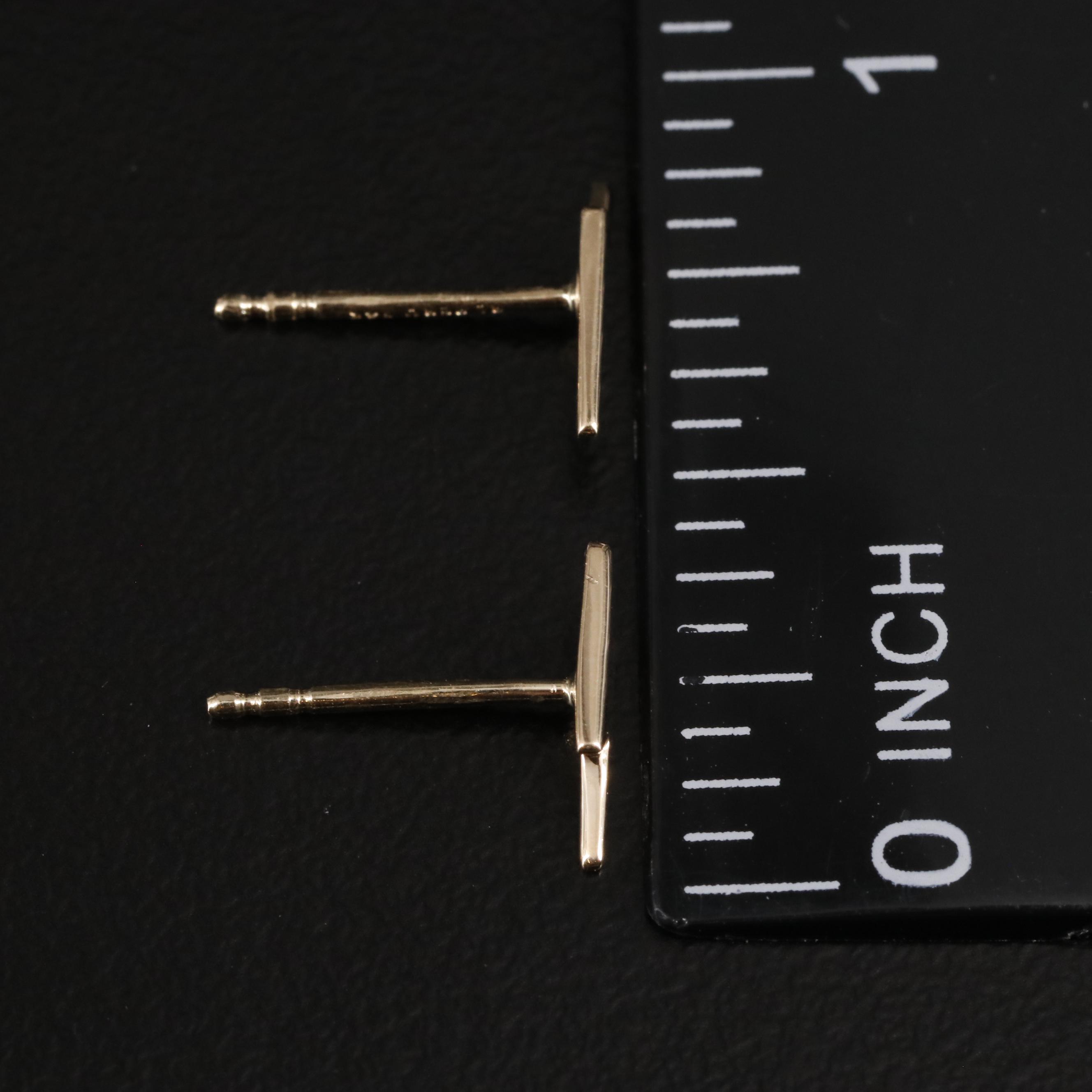 14K Lightning Bolt Stud Earrings