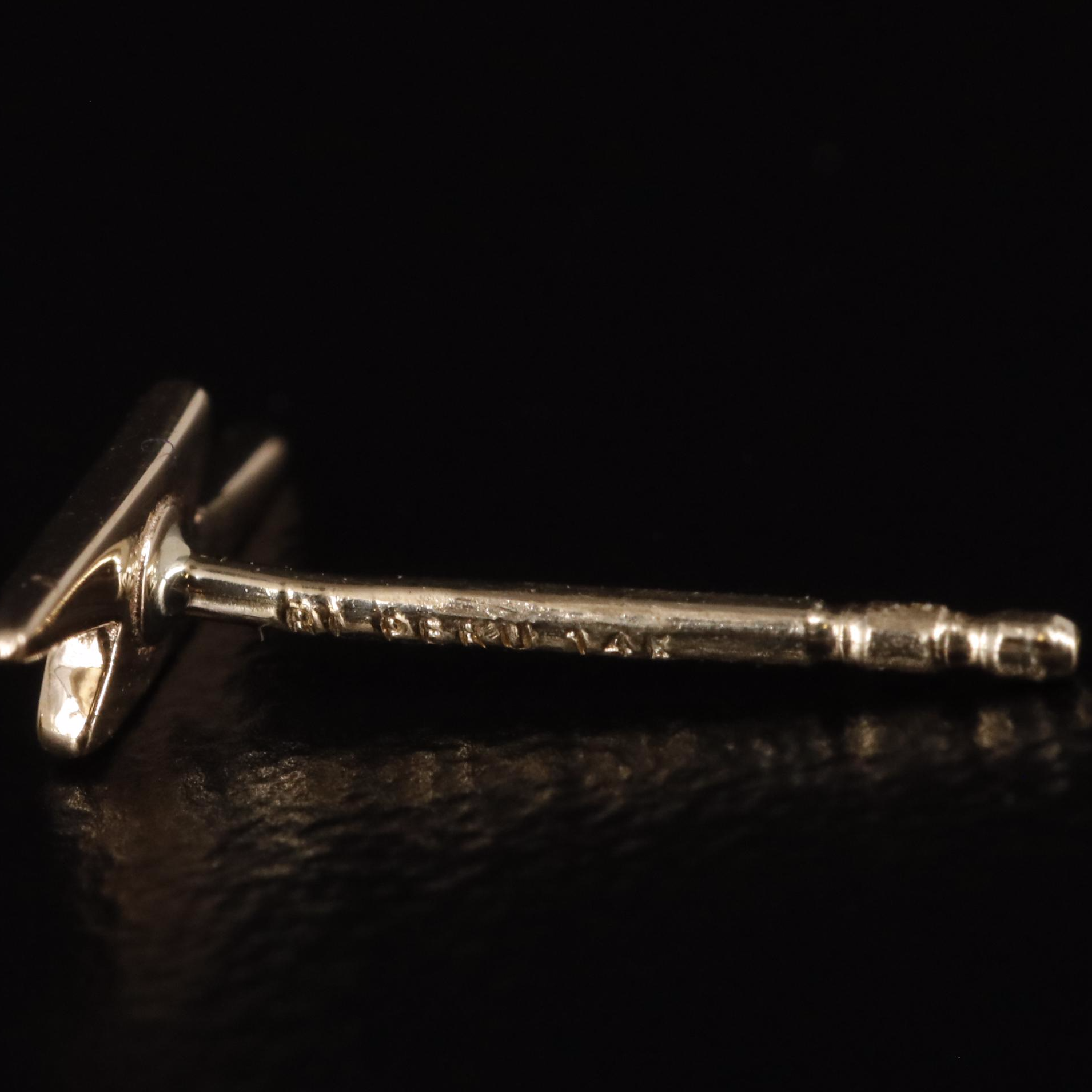 14K Lightning Bolt Stud Earrings