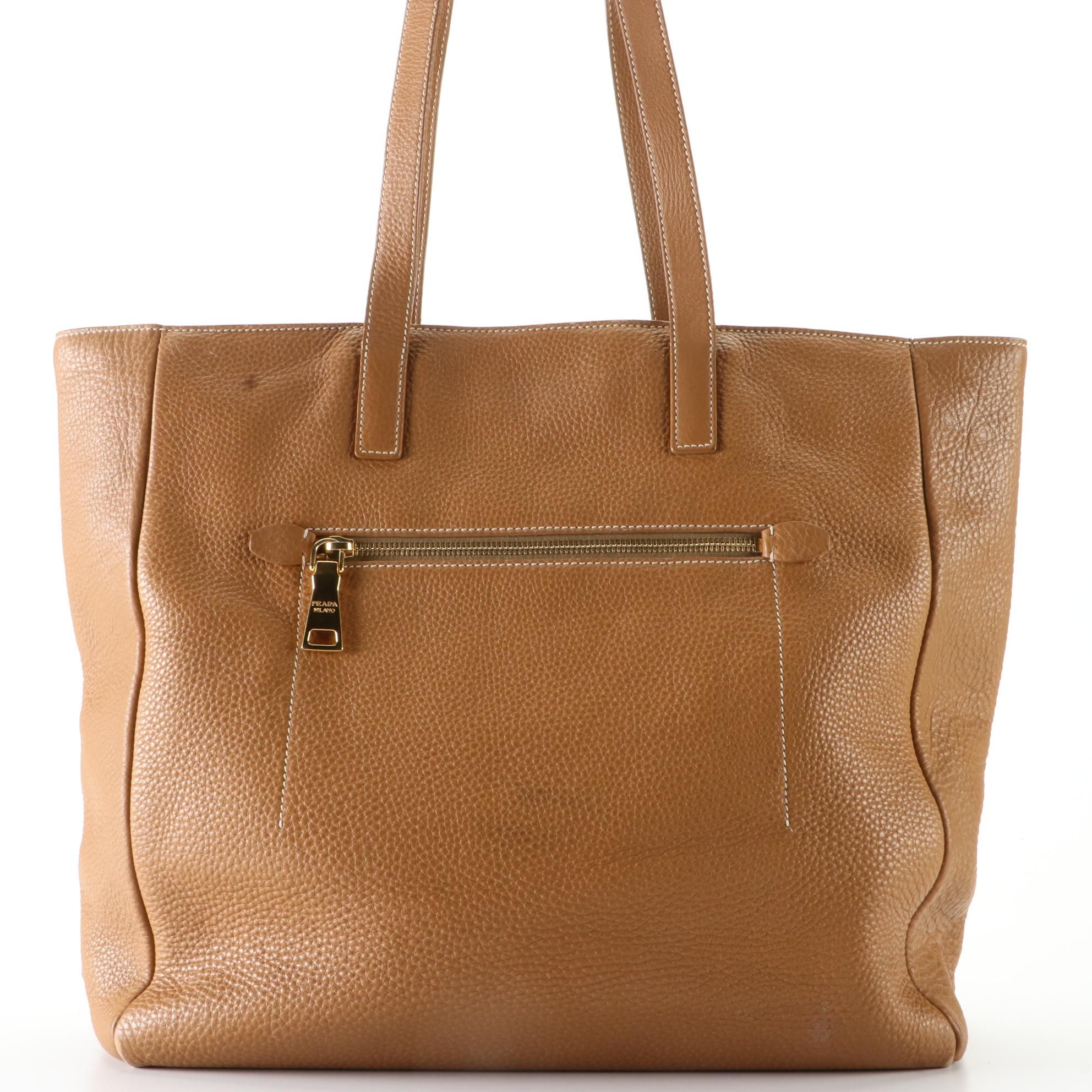 Prada Shoulder Tote in Vitello Daino Leather